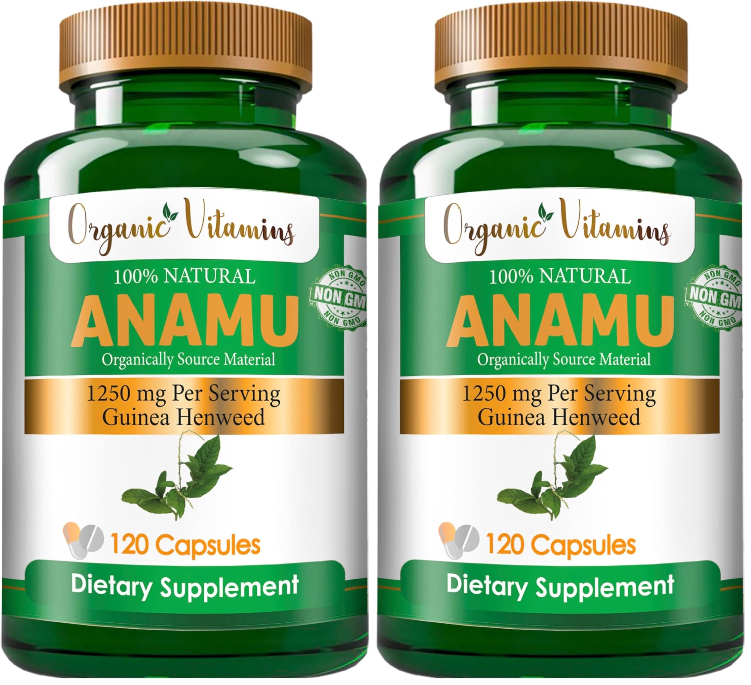 Organic Anamu 1250mg – 120 Capsules (Pack of 2)