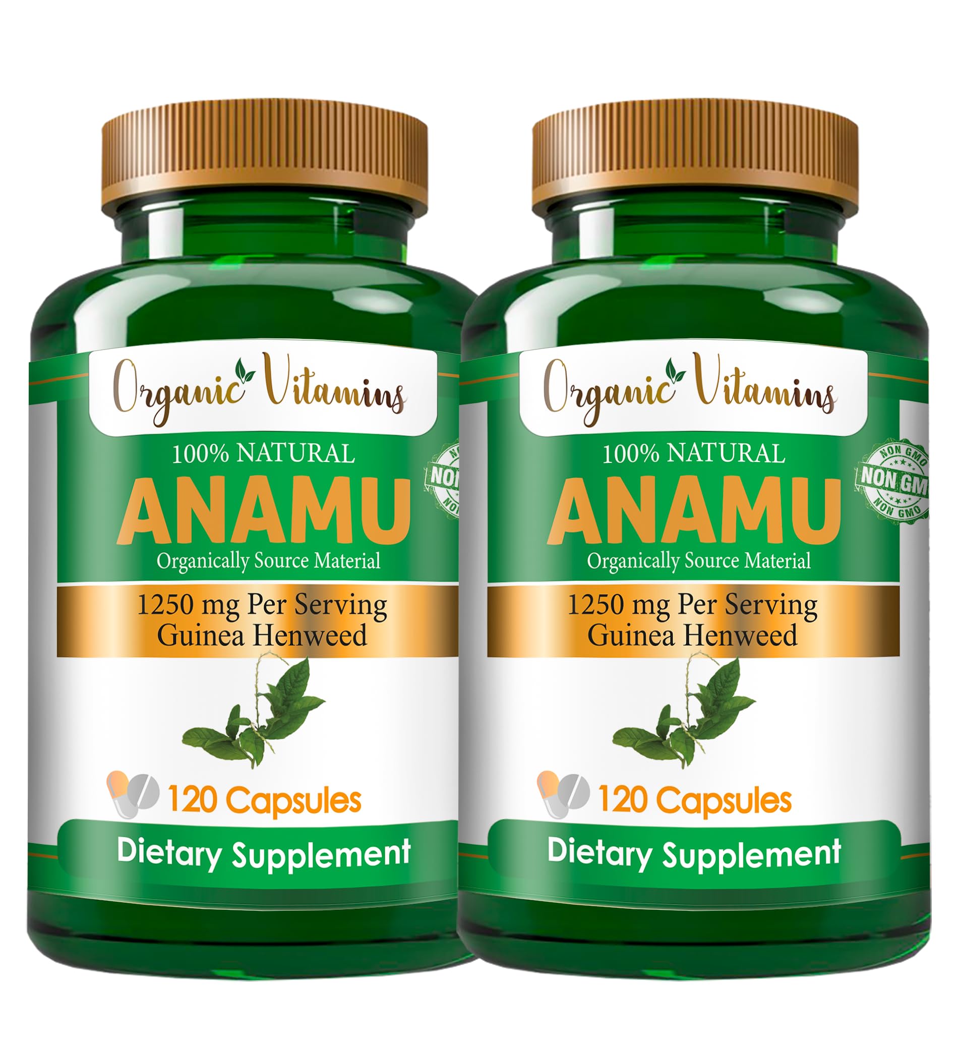 Organic Anamu 1250mg Supplement – 240 Capsules | Vitamisan (Petiveria alliacea)