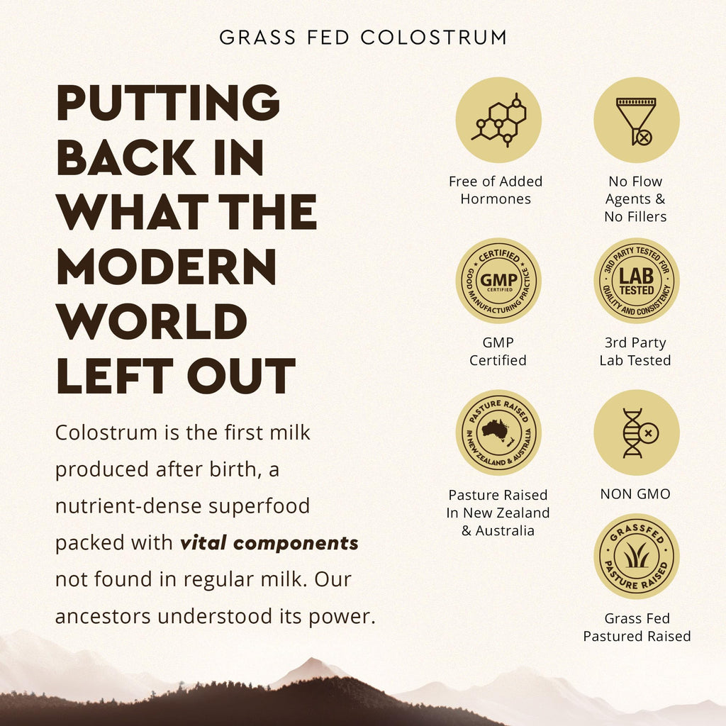 Ancestral Supplements Bovine Colostrum Powder – Grass-Fed, Freeze-Dried, Gut Health & Immune Support, 120 Servings