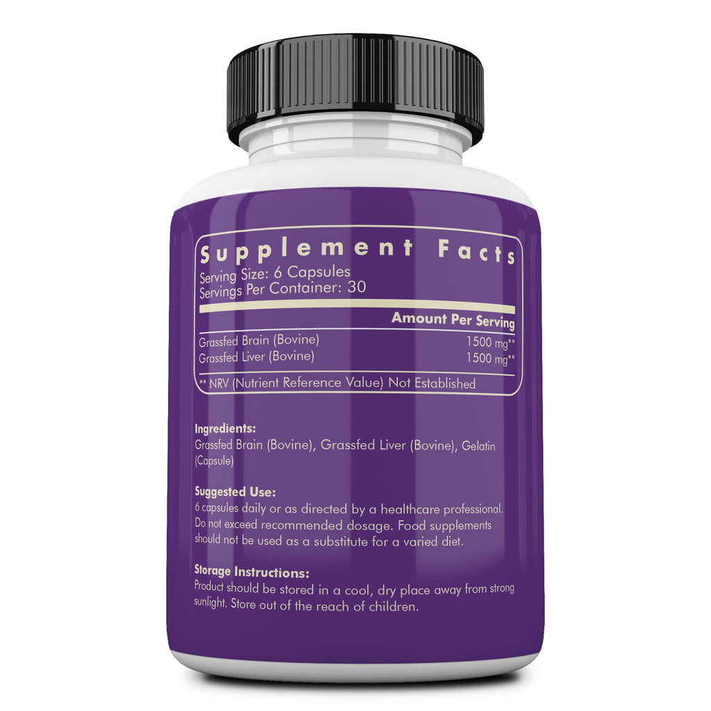Ancestral Supplements Grass-Fed Beef Brain and Liver Capsules – Whole Food Brain Support