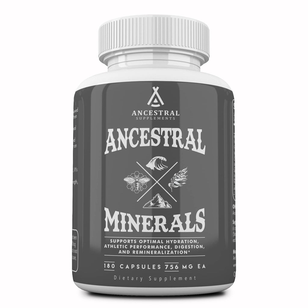Ancestral Supplements Minerals & Electrolytes with Magnesium, Potassium, Sodium - Hydration, Immunity, Athletic Performance | 180 Capsules