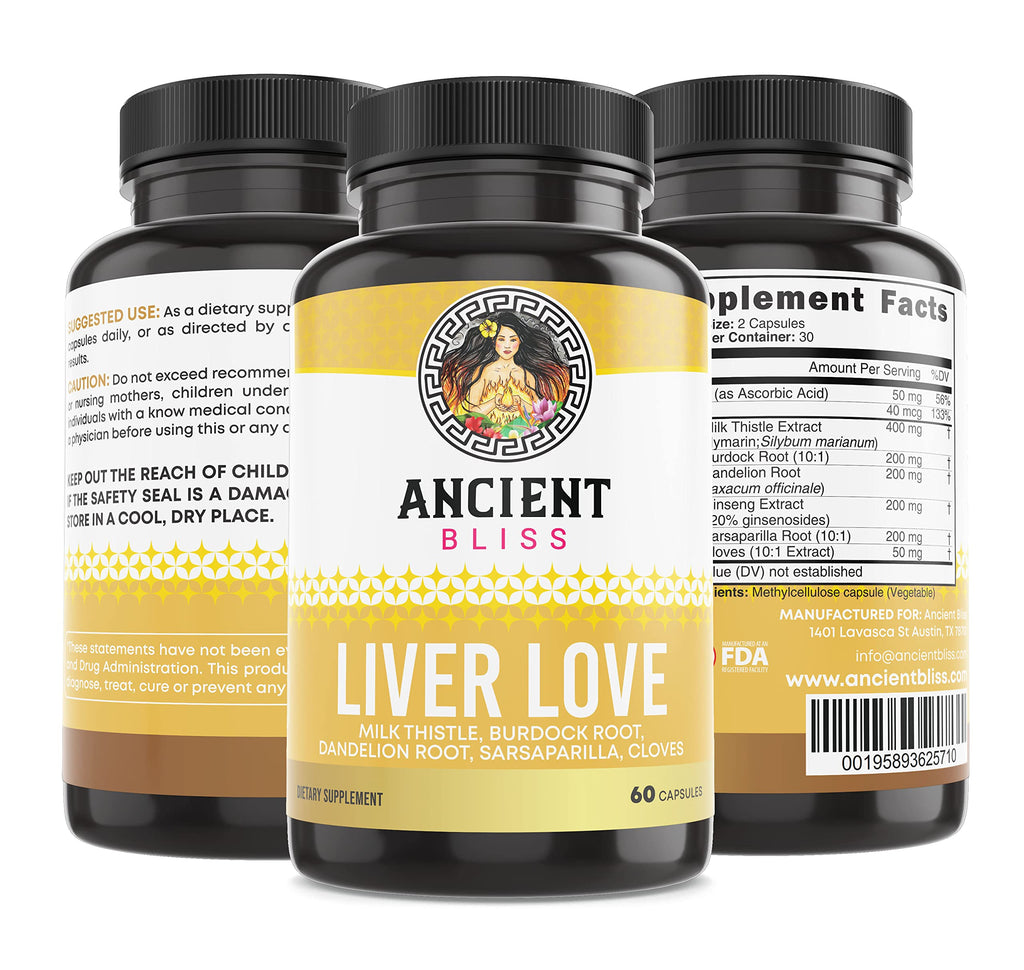 Ancient Bliss Liver Love – Natural Milk Thistle Detox & Liver Health