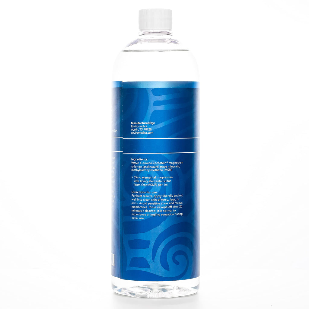 Ancient Minerals Magnesium Oil Ultra with OptiMSM Refill 33.8 oz