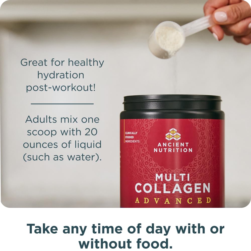 Ancient Nutrition Advanced Multi Collagen Hydrate – Lemon Lime, 30 Servings