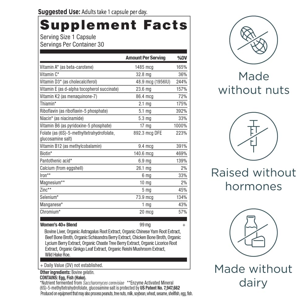 Ancient Nutrition Ancient Multi Women 40+ Multivitamin | Bone Health & Immunity