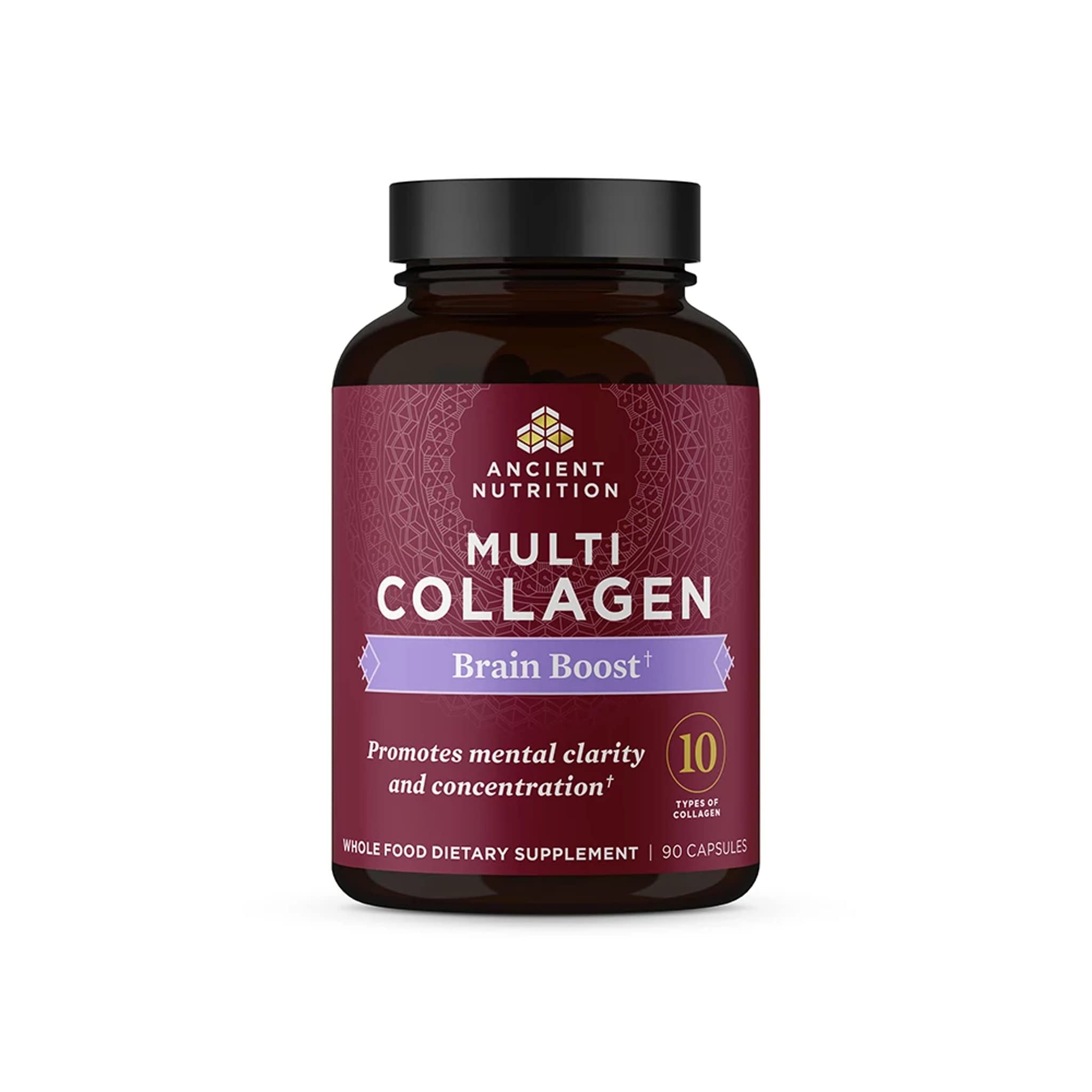 Ancient Nutrition Collagen Brain Boost Capsules – Joint Comfort, Skin & Nails, 90 Count