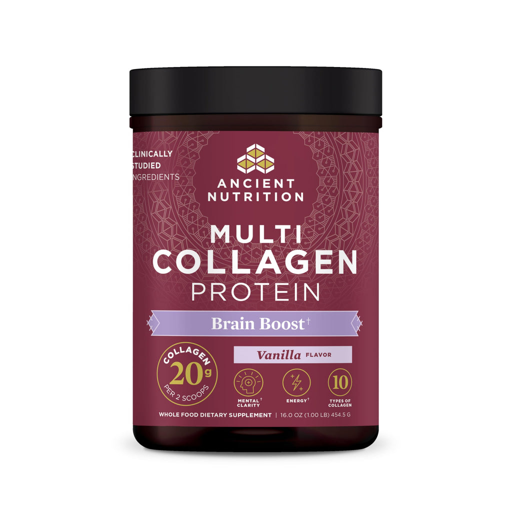 Ancient Nutrition Multi Collagen Protein – Brain Boost, 45 Servings