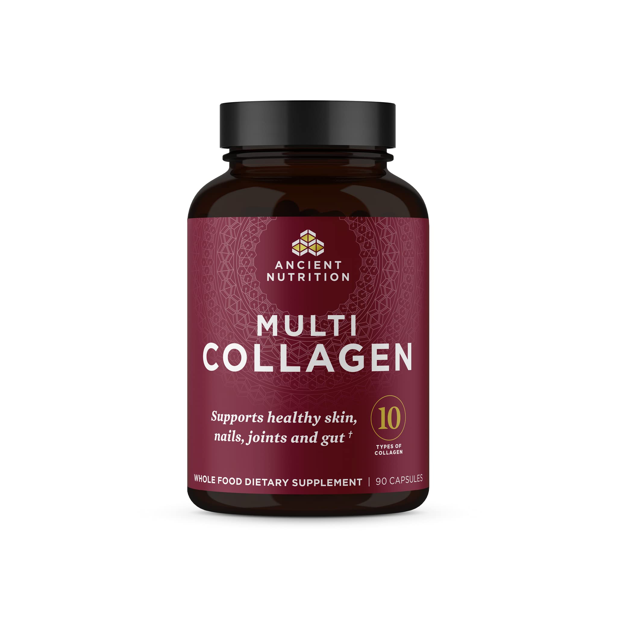 Ancient Nutrition Collagen Peptides Pills — Multi-Collagen (I, II, III, V, X) 90 Capsules
