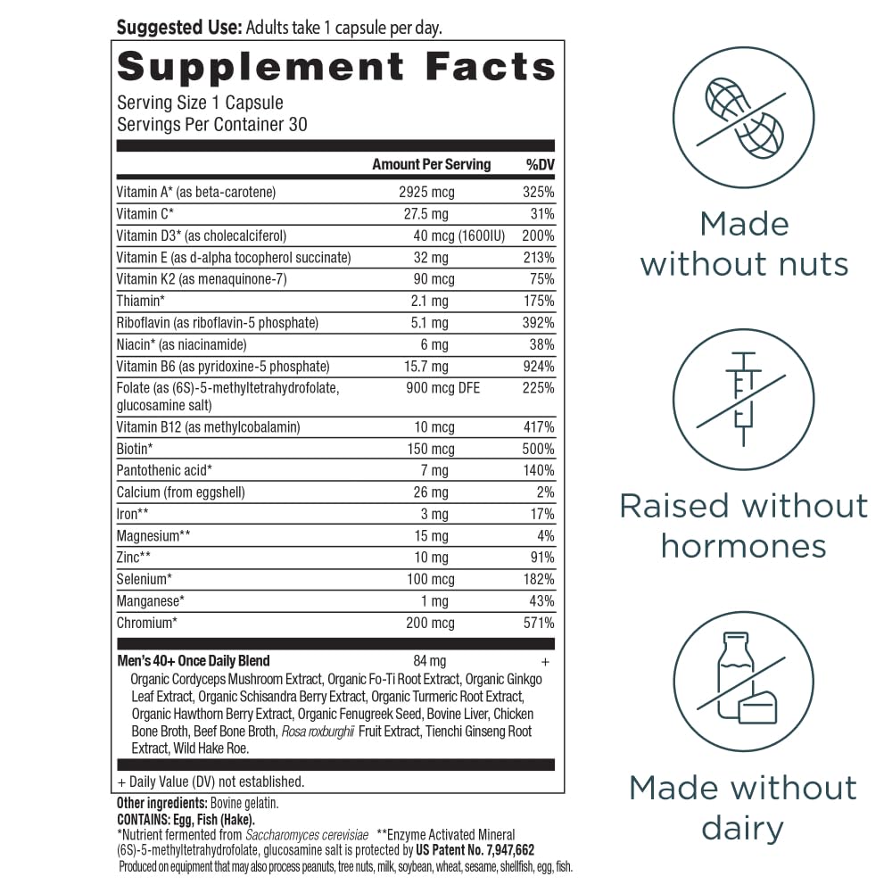 ANCIENT NUTRITION Men's 40+ 1-Day Multivitamin, 30 CT