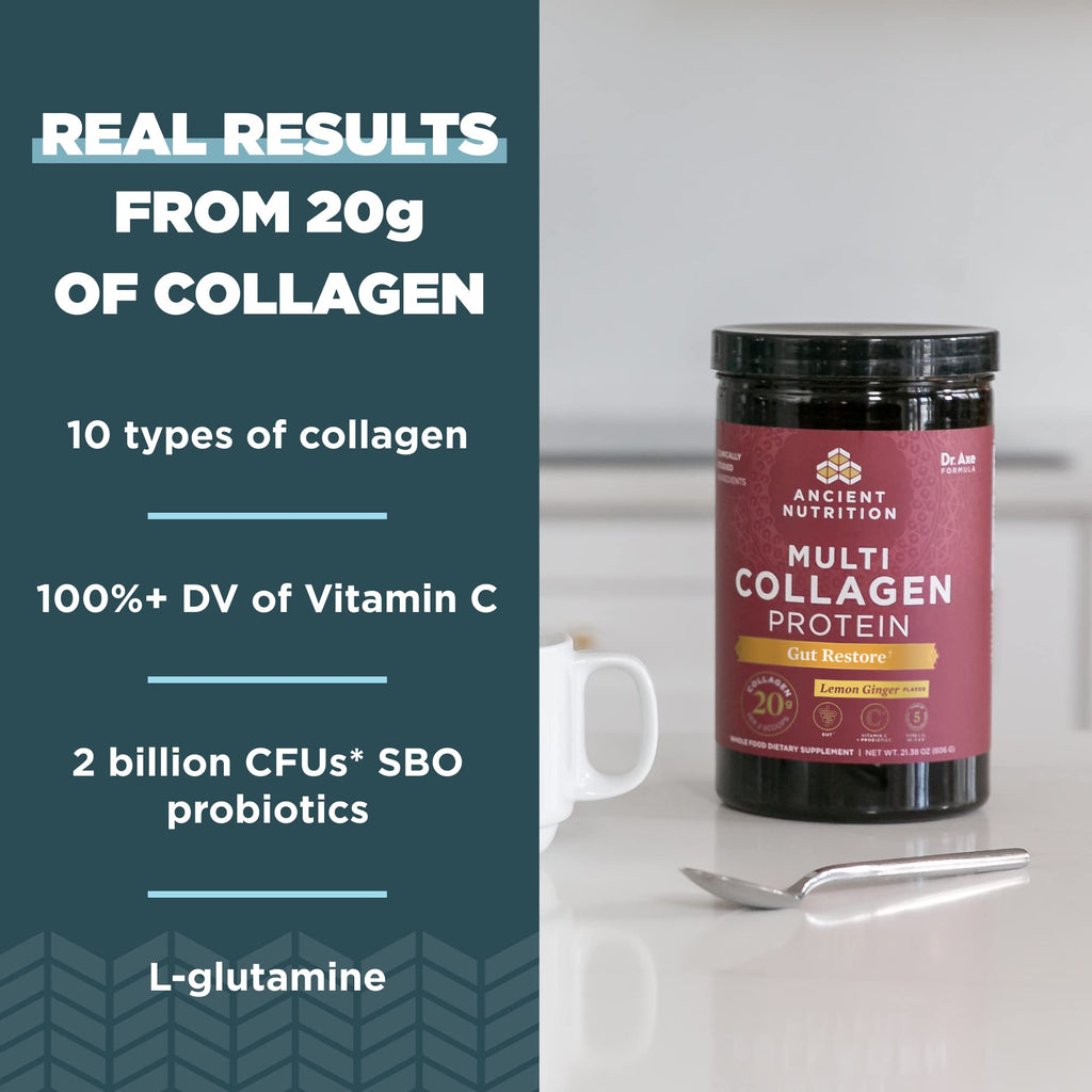 Ancient Nutrition Multi Collagen Protein – Gut Restore, 20 Servings