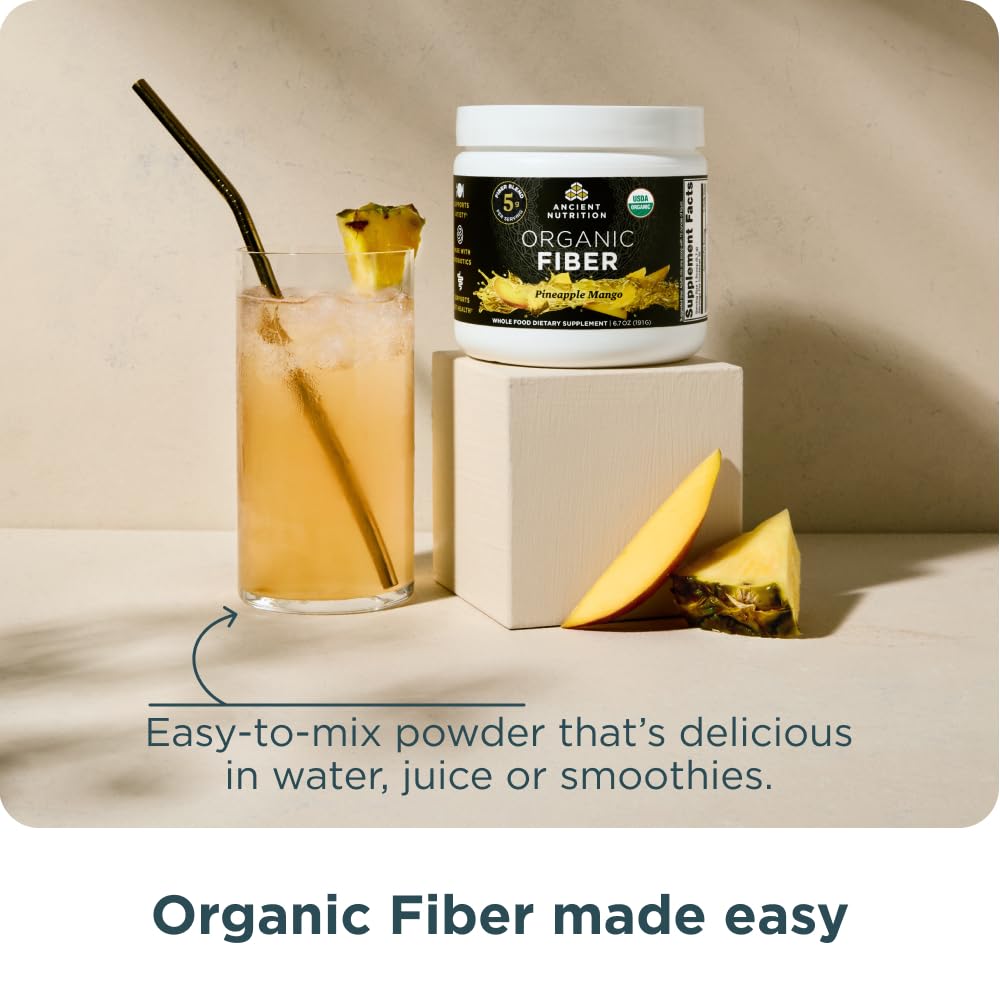 Ancient Nutrition Organic Fiber Powder Pineapple Mango (6.4 oz)