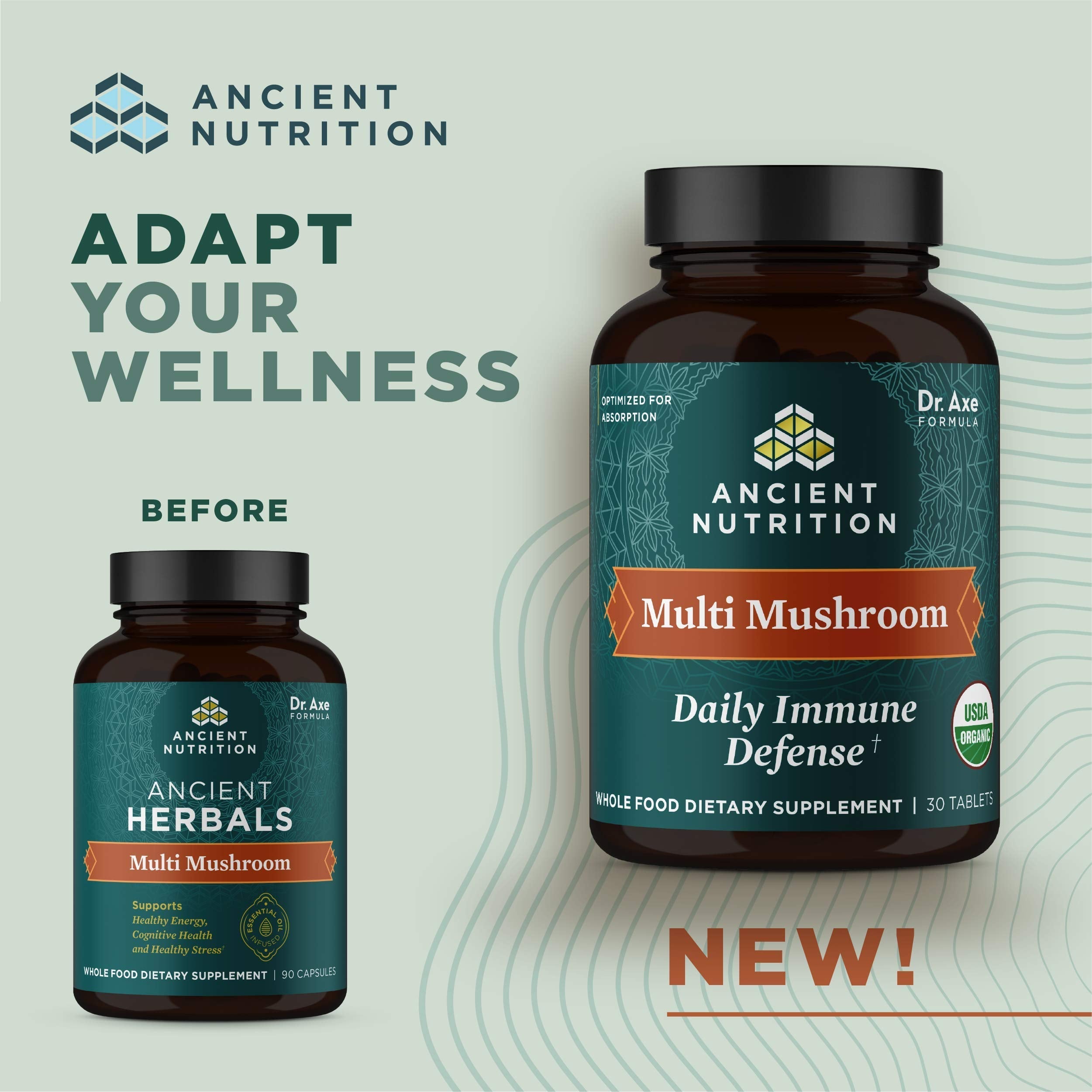Ancient Nutrition Organic Multi Mushroom Immune Support - 60 Count
