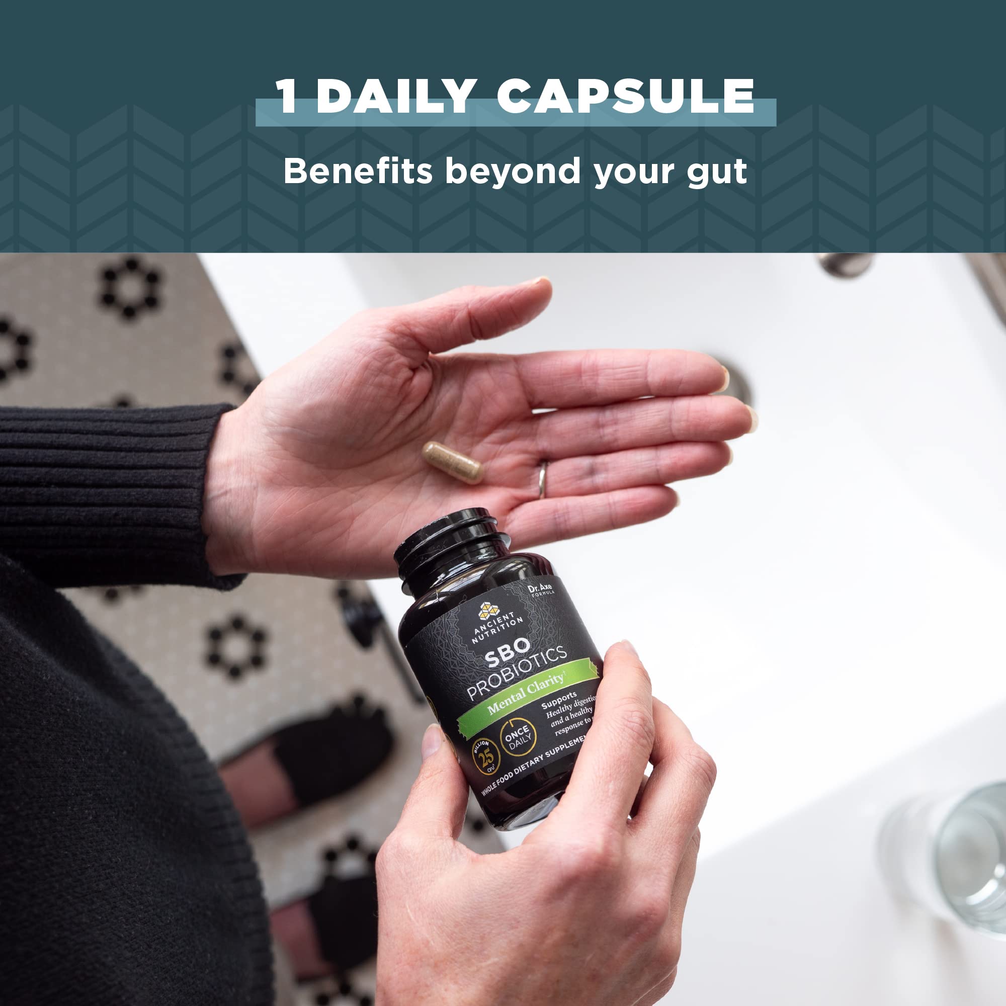 Ancient Nutrition Probiotics for Mental Clarity – Once Daily 30 Count, 25 Billion CFUs