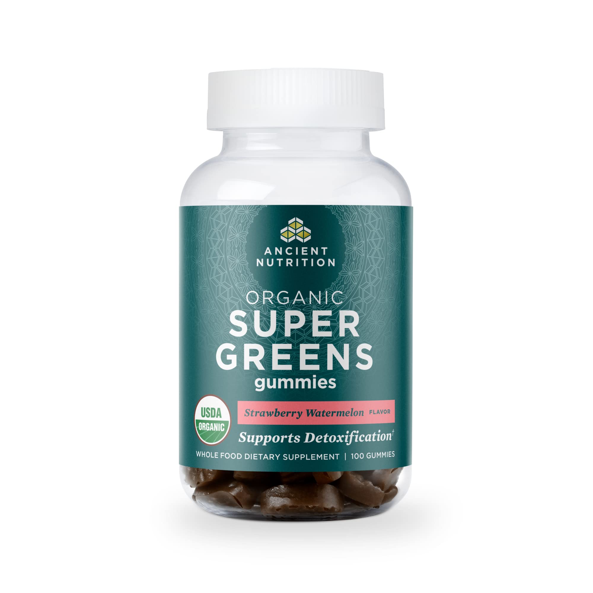 Ancient Nutrition Supergreens Gummy – Organic Superfood Gummies (100 Count)