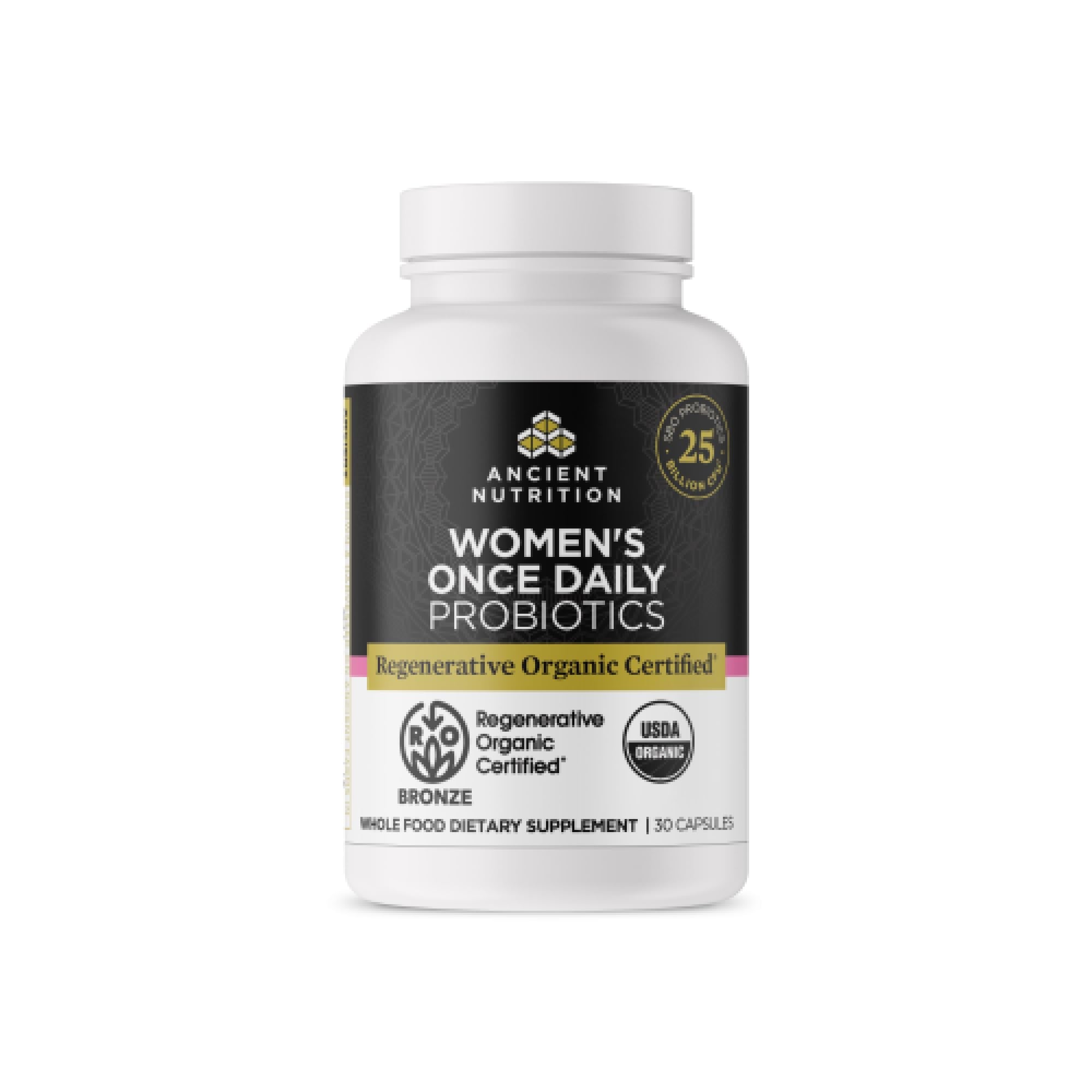 Ancient Nutrition Regenerative Organic Probiotics for Women – 25B CFUs, Once Daily, 30 Count
