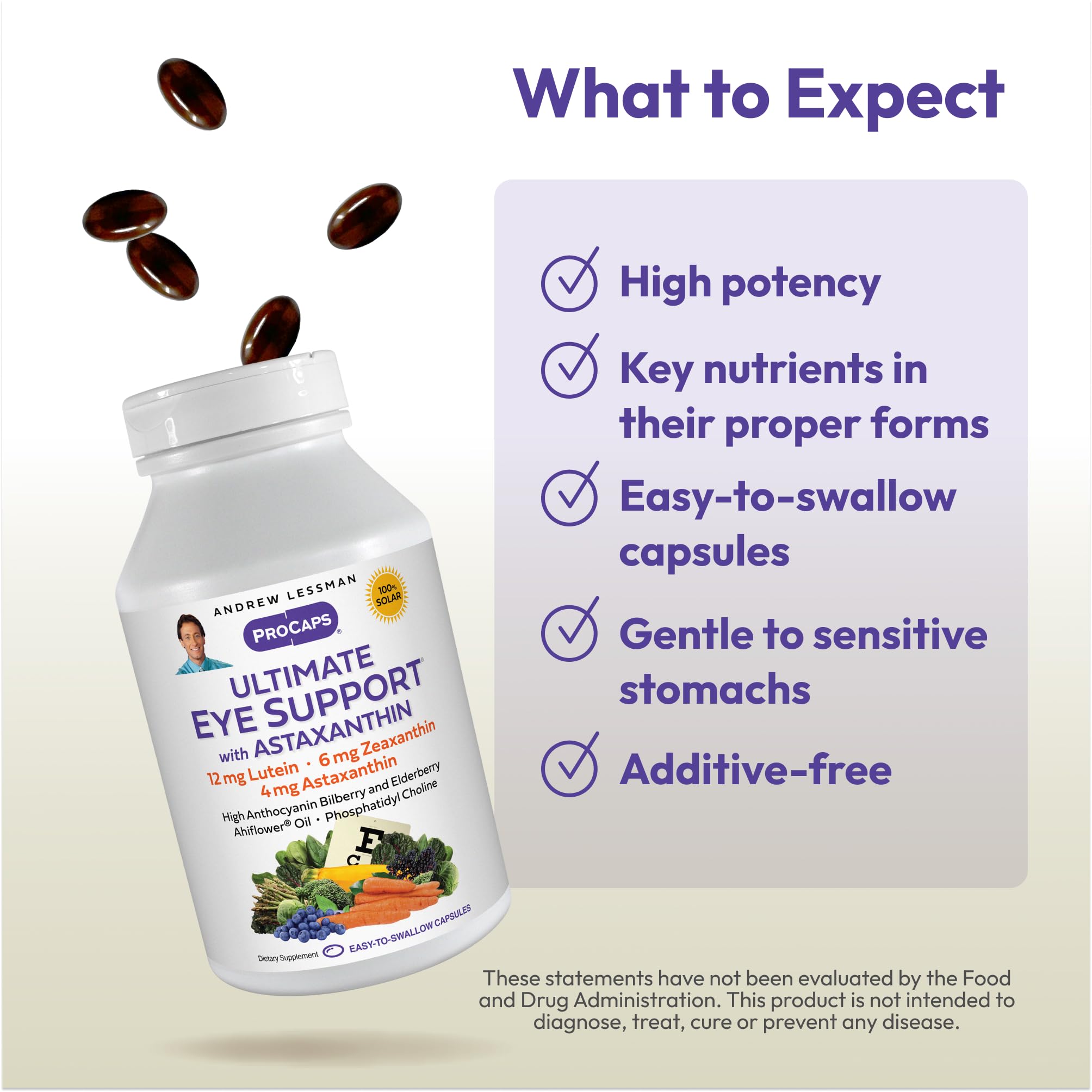 Andrew Lessman Ultimate Eye Support with Astaxanthin – 360 Softgels, Lutein 12mg, Zeaxanthin 6mg, Astaxanthin 4mg