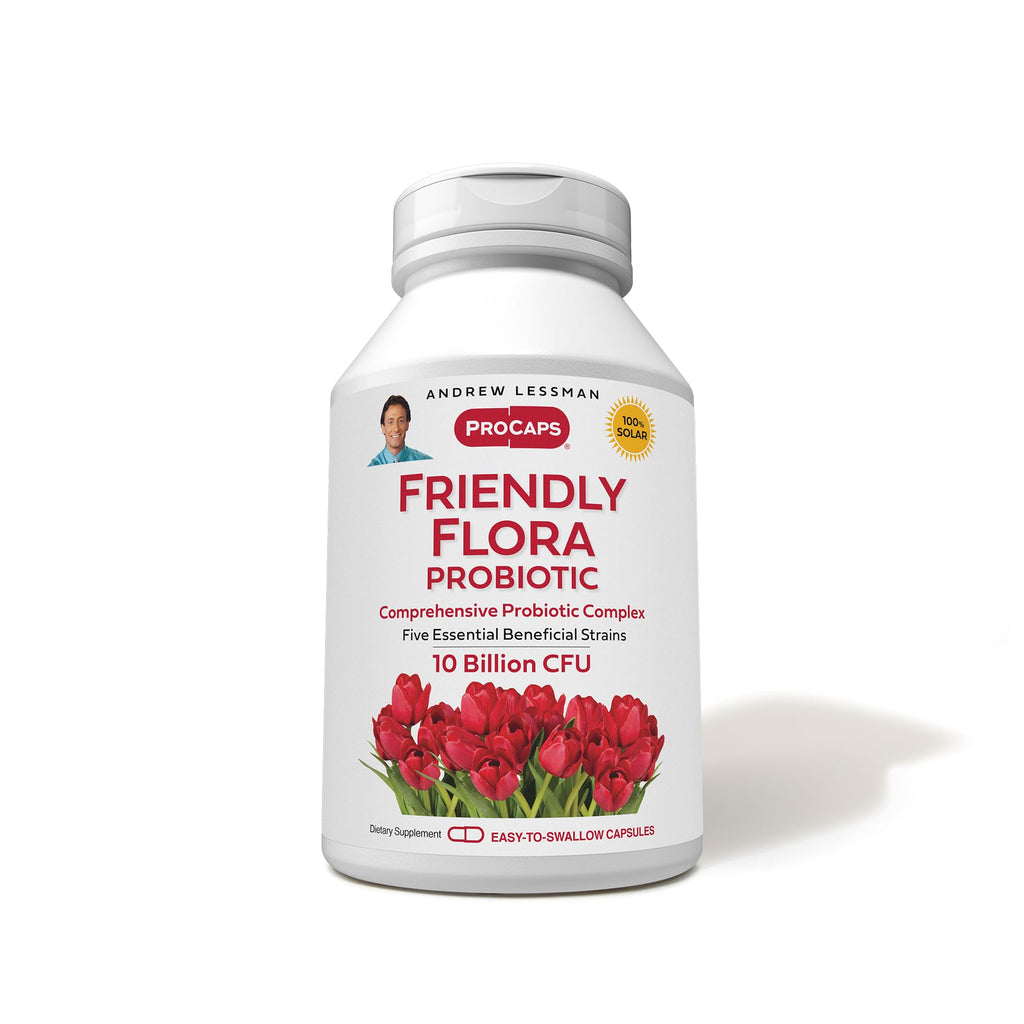 ANDREW LESSMAN Friendly Flora Probiotic 10B CFU | 5 Strains | 180 Capsules