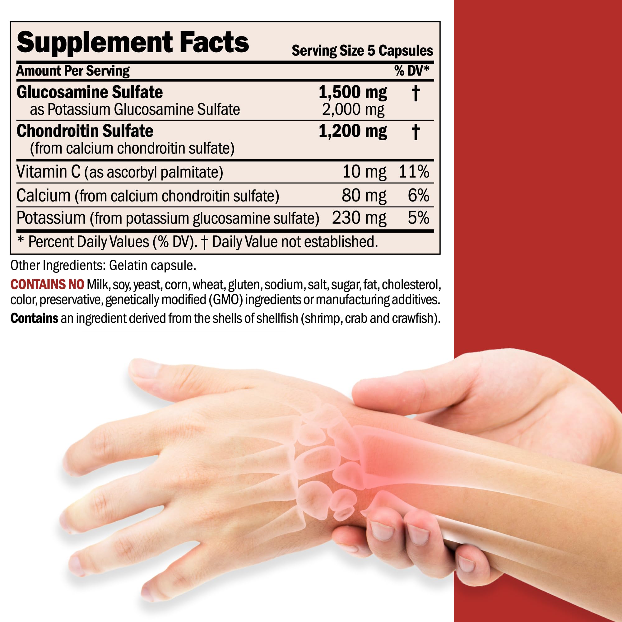 Andrew Lessman Glucosamine 1500 + Chondroitin 1200mg - 75 Caps (100% Sulfate Form)