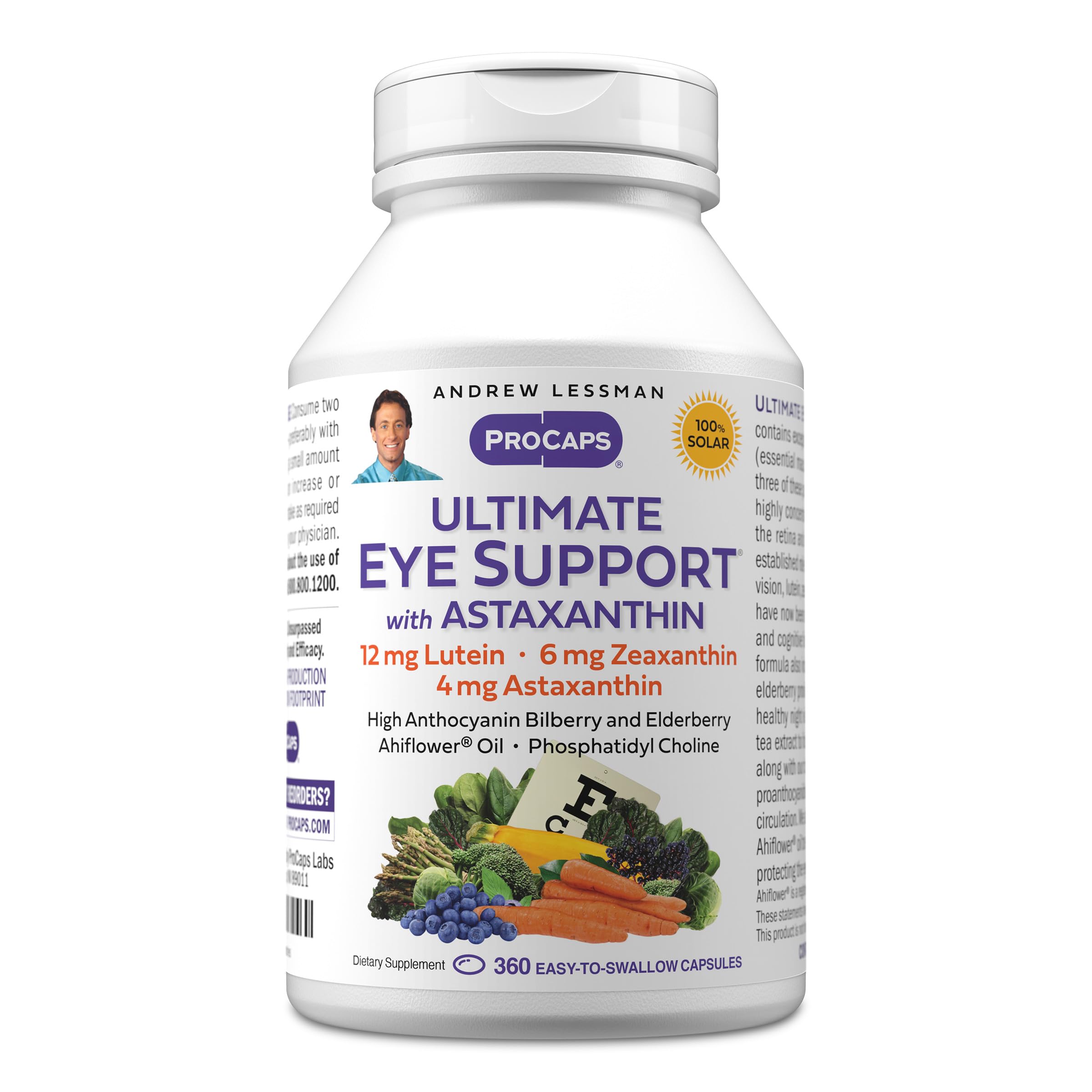Andrew Lessman Ultimate Eye Support with Astaxanthin – 360 Softgels, Lutein 12mg, Zeaxanthin 6mg, Astaxanthin 4mg