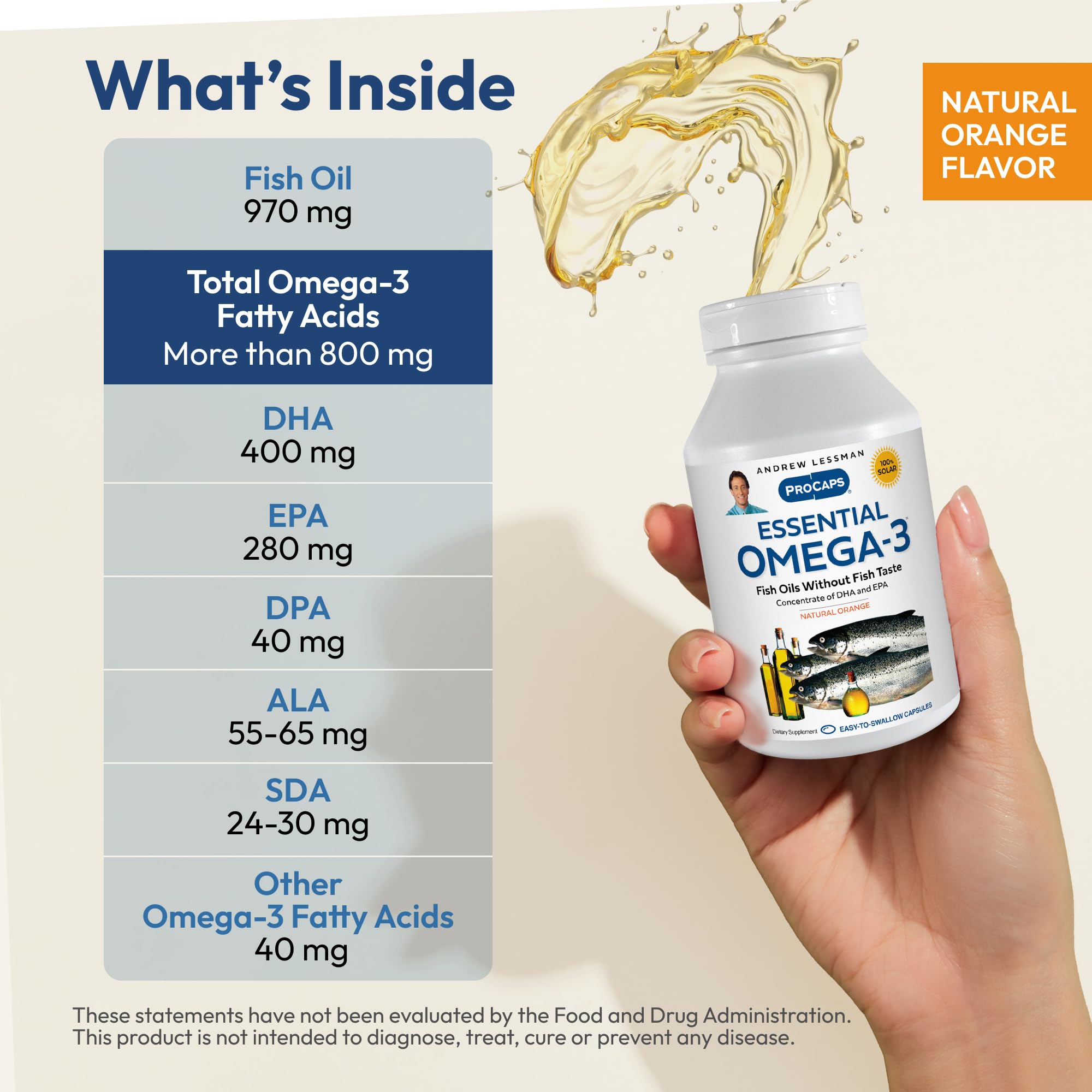 Andrew Lessman Essential Omega-3 Orange | 360 Softgels – Ultra-Pure, High-Potency DHA/EPA