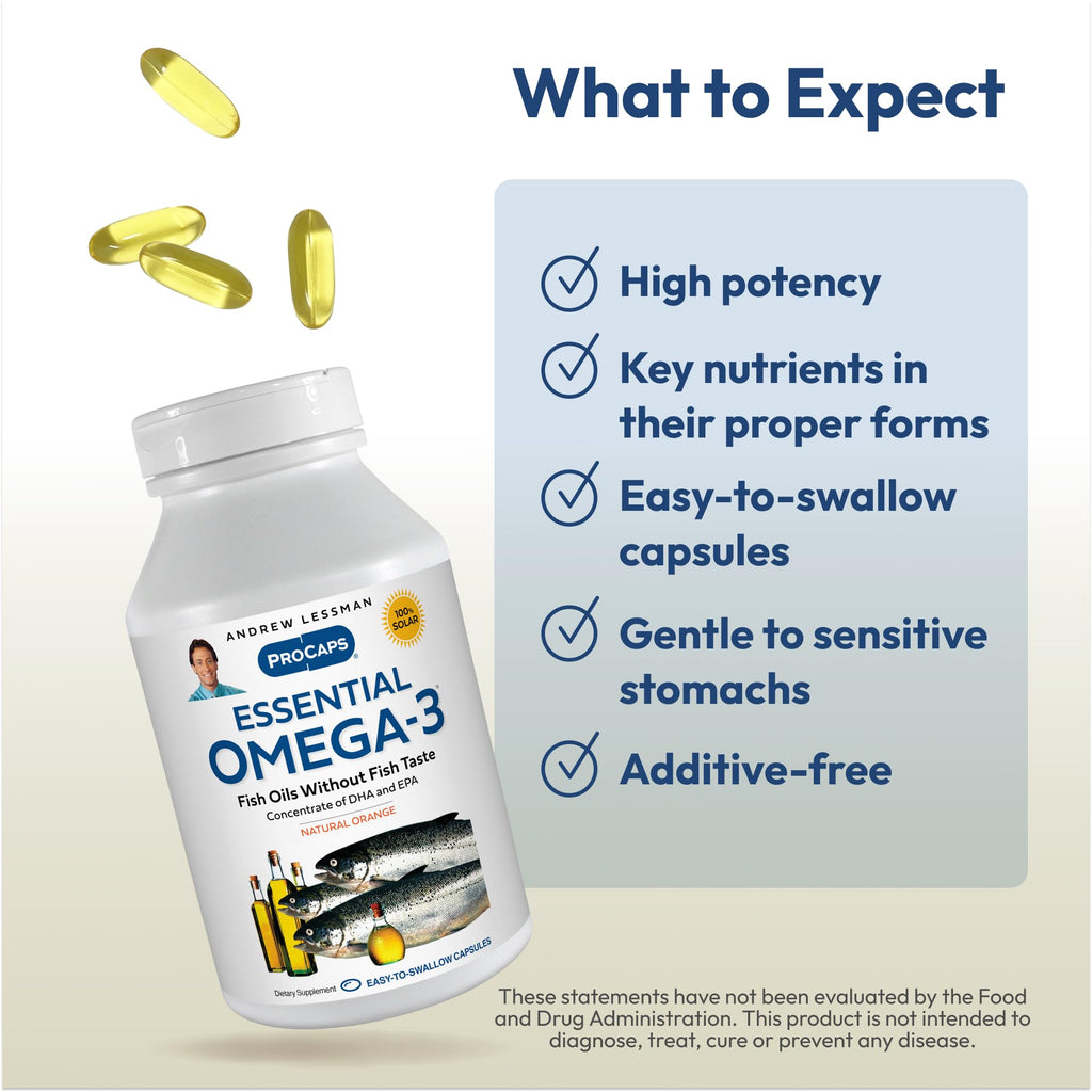Andrew Lessman Essential Omega-3 Orange | 360 Softgels – Ultra-Pure, High-Potency DHA/EPA