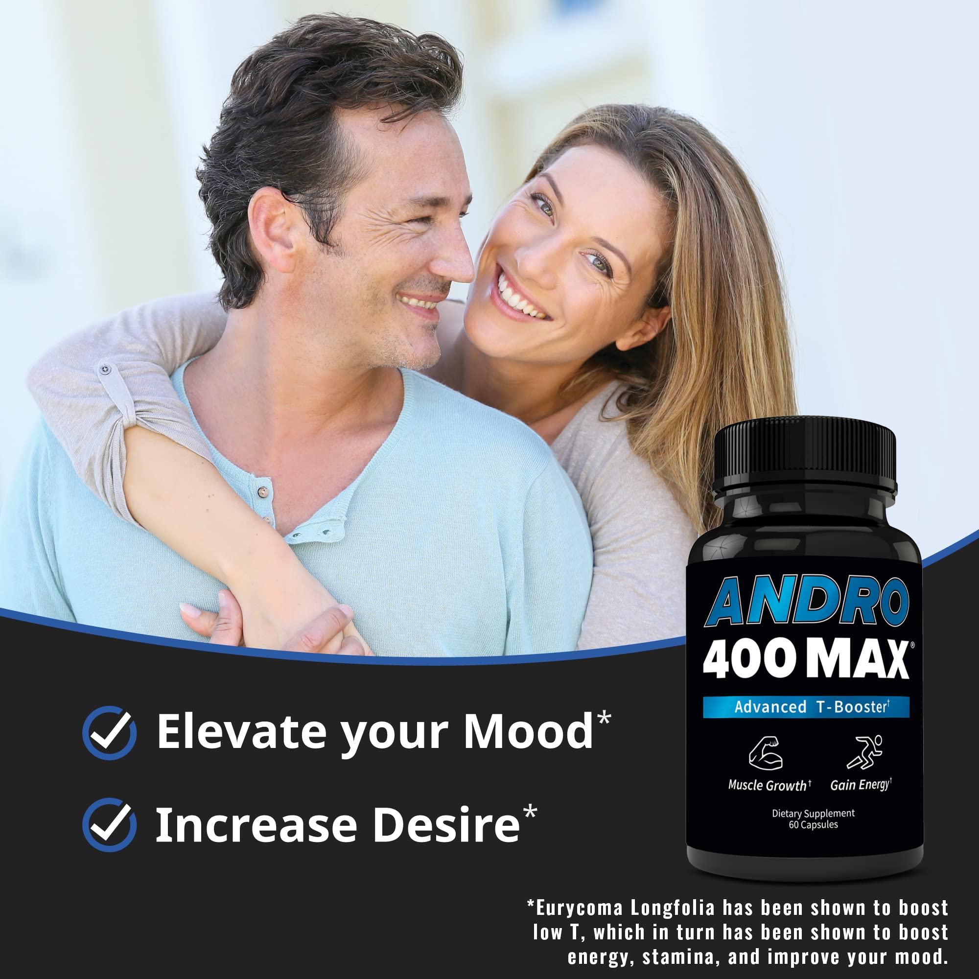 Andro400 Max Advanced T-Support & Nitric Oxide Booster – Tongkat Ali 100:1 + L-Arginine & L-Citrulline | 180 Capsules