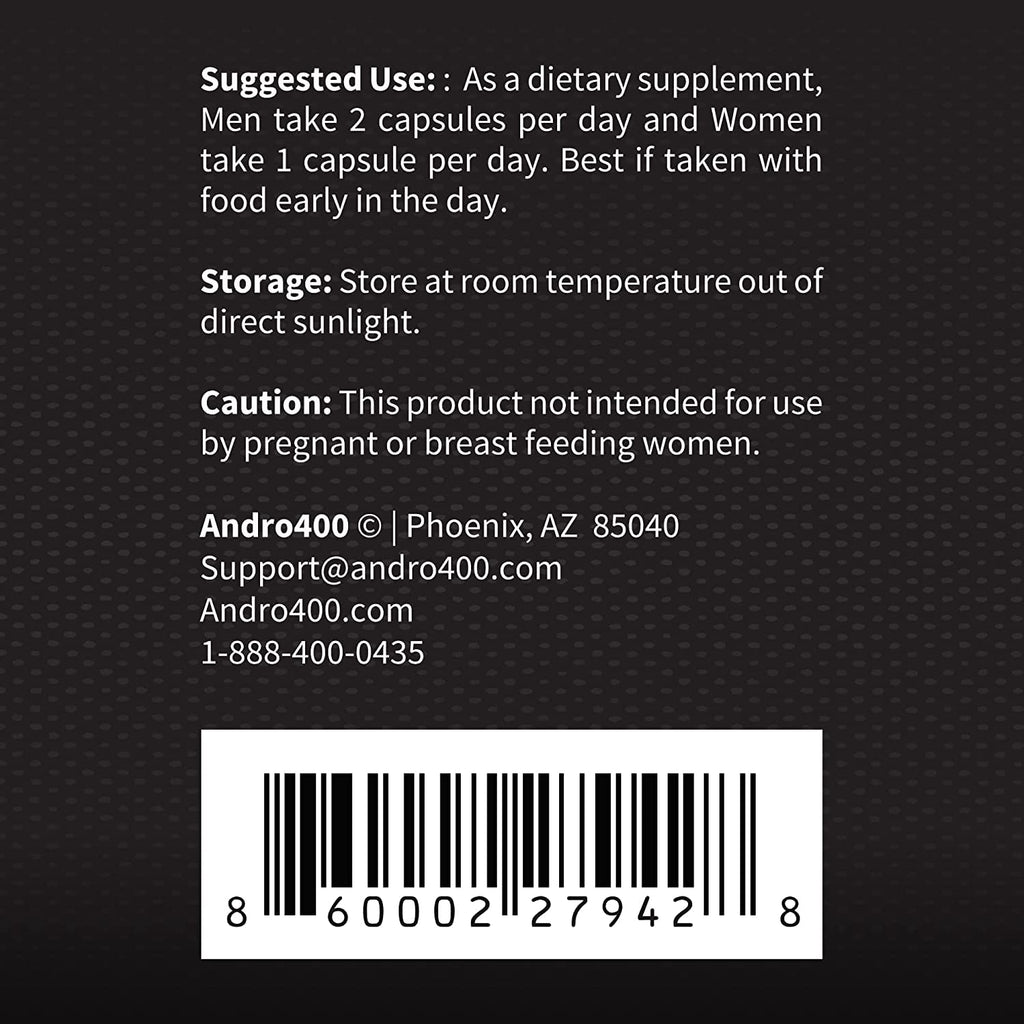 Andro400 Max Advanced T-Support & Nitric Oxide Booster – Tongkat Ali 100:1 + L-Arginine & L-Citrulline | 180 Capsules