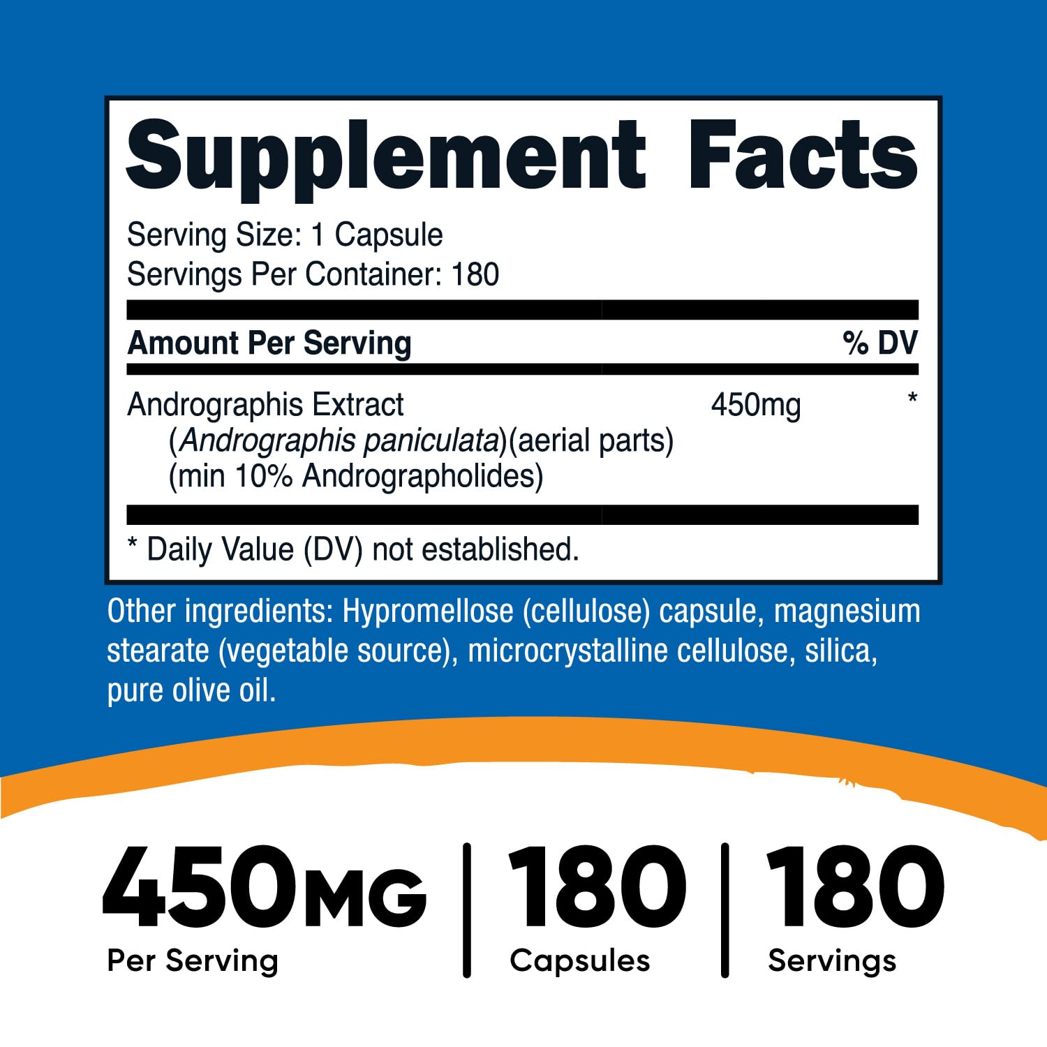Nutricost Andrographis Extract 450mg – 180 Vegetarian Capsules | Non-GMO & Gluten Free