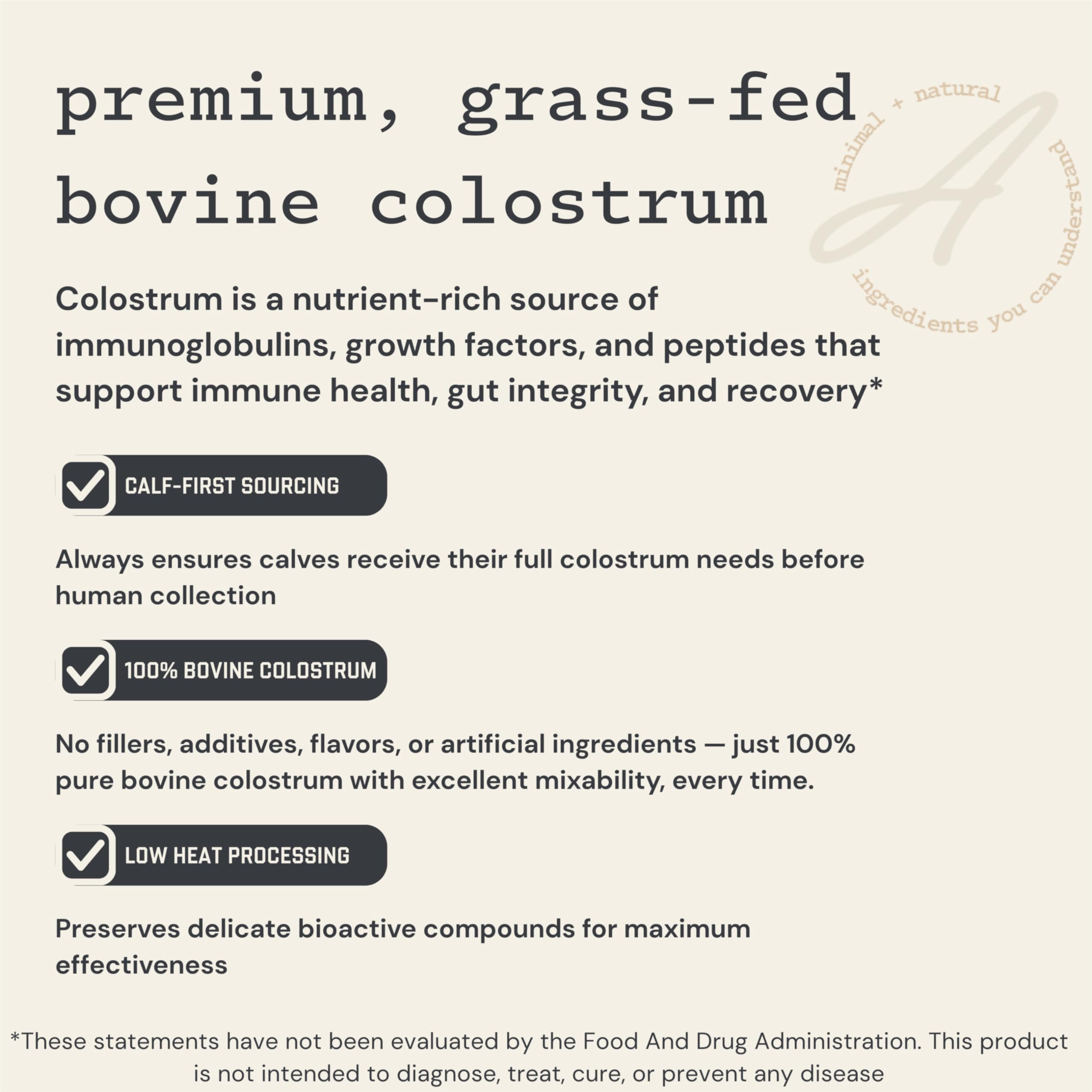 Anea Colostrum Unflavored – Immune & Gut Health Support | Made in USA | GMP Facility