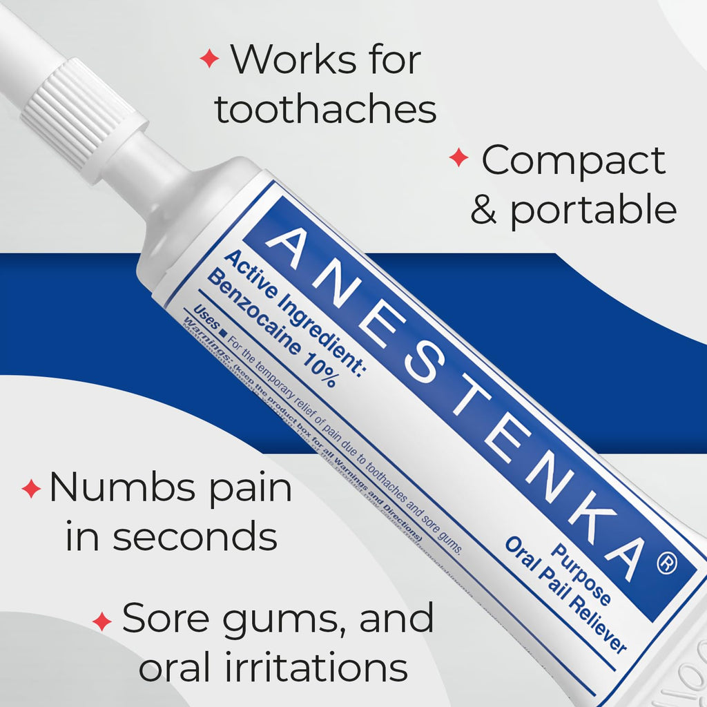 ANESTENKA Tooth Pain Relief – Benzocaine Liquid (0.07 fl oz)