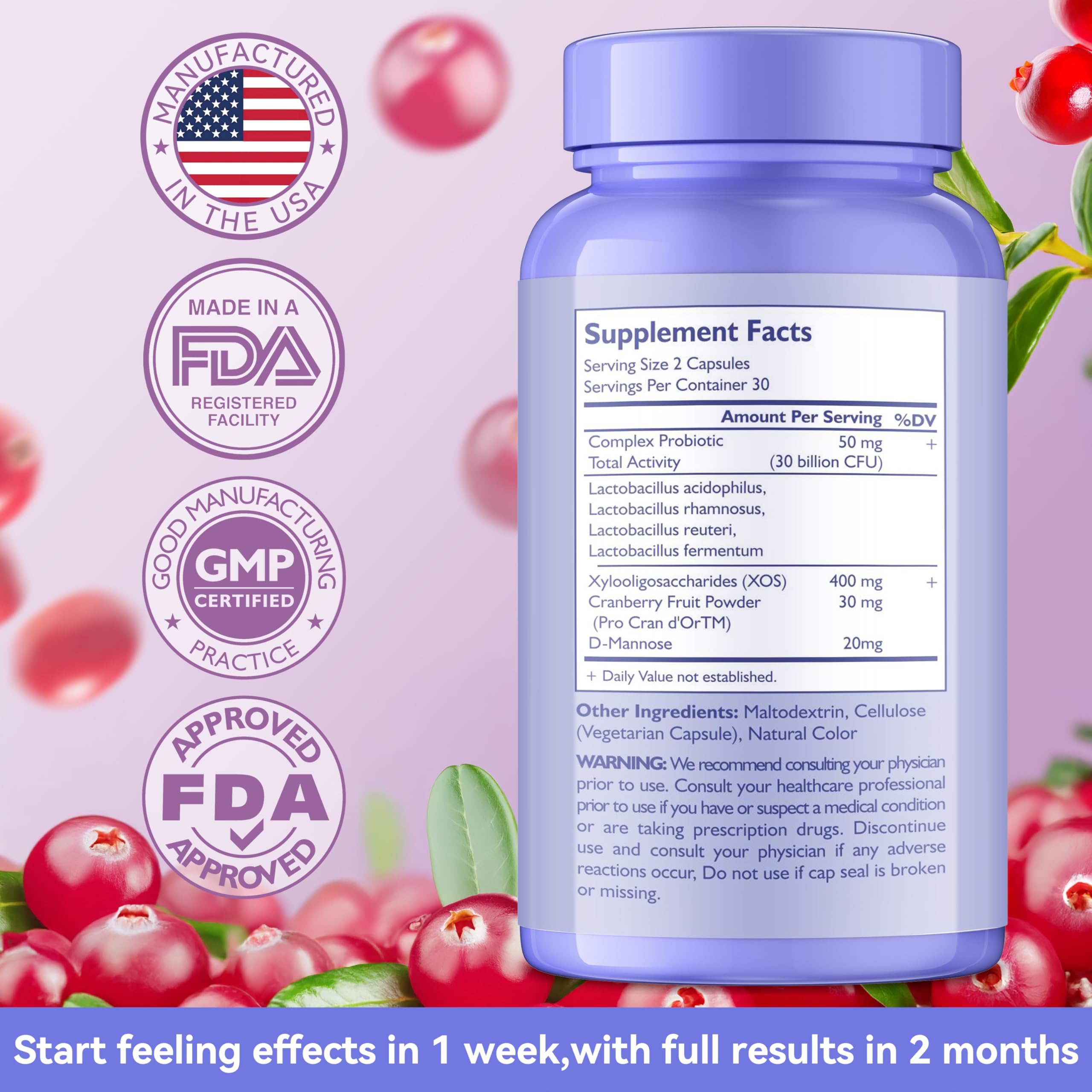 AnFamer Vaginal Probiotics for Women – 30B CFU, 60 Capsules