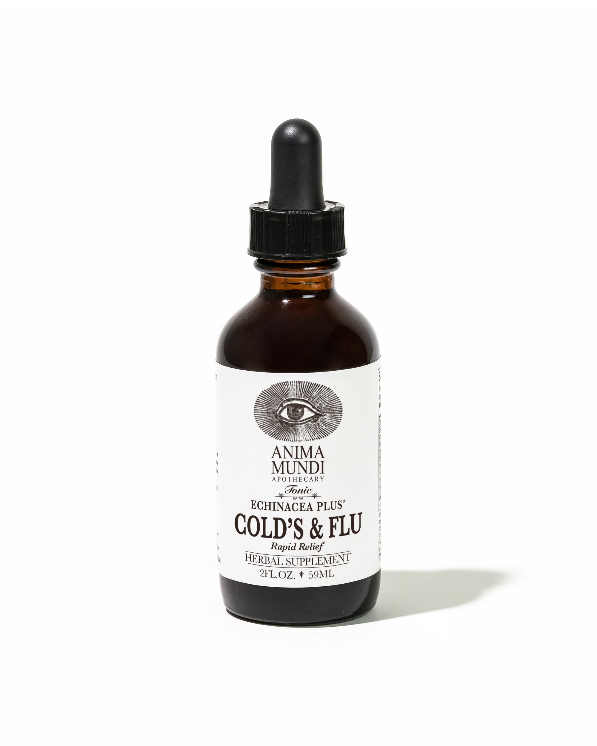 Anima Mundi Apothecary Cold's & Flu Tonic - Immune Support Drops with Echinacea, Garlic, Turmeric Root & Fresh Ginger - Immune System Support Liquid Supplement (2oz / 60ml)
