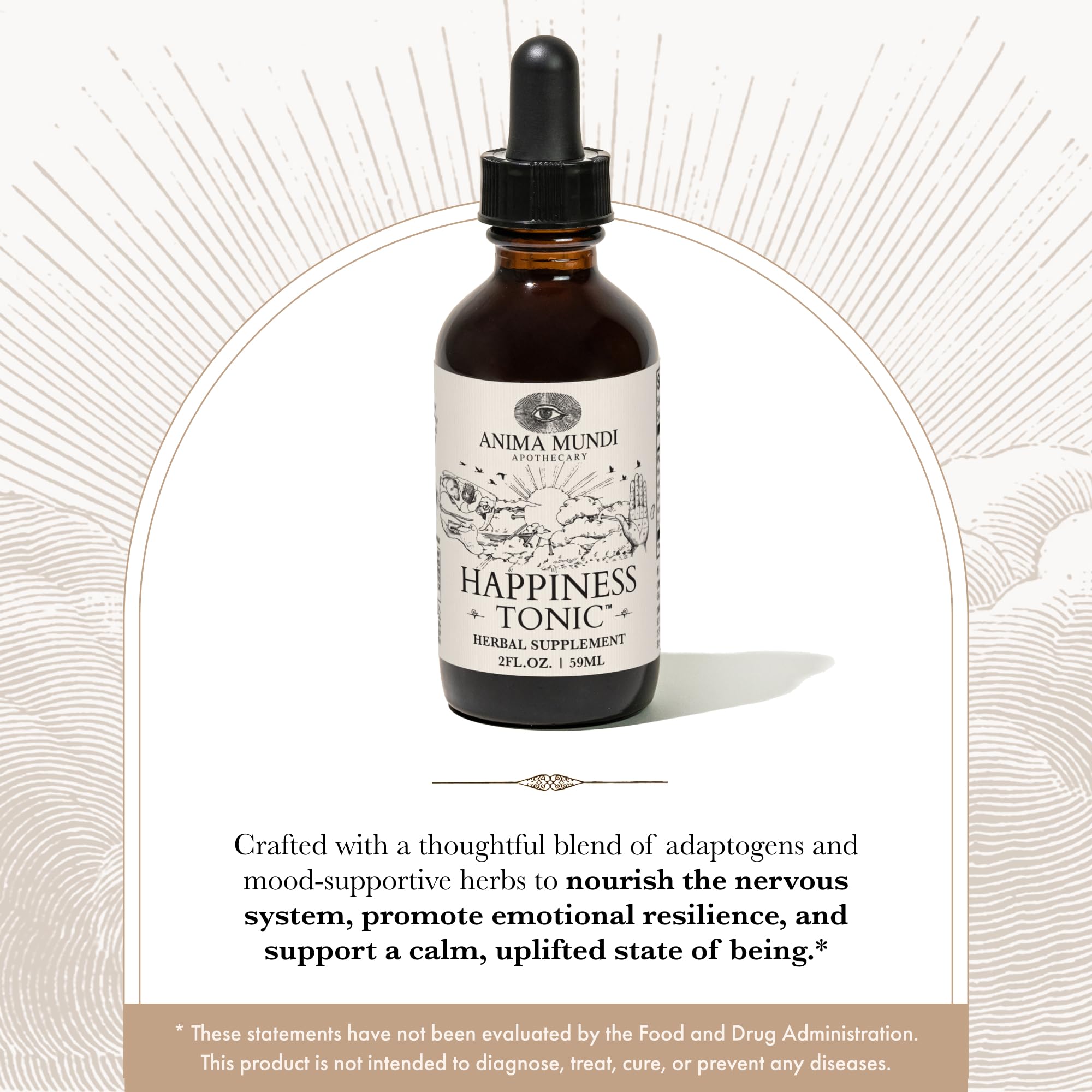 Anima Mundi Ashwagandha Drops – Adaptogenic Mood Support with Rhodiola & St. John’s Wort (2oz / 59ml)