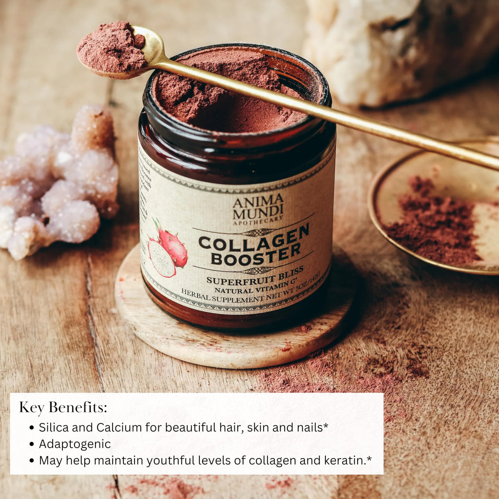 Anima Mundi Apothecary Vegan Collagen Booster Powder – Superfruit Bliss (5oz) | Skin, Hair & Nails