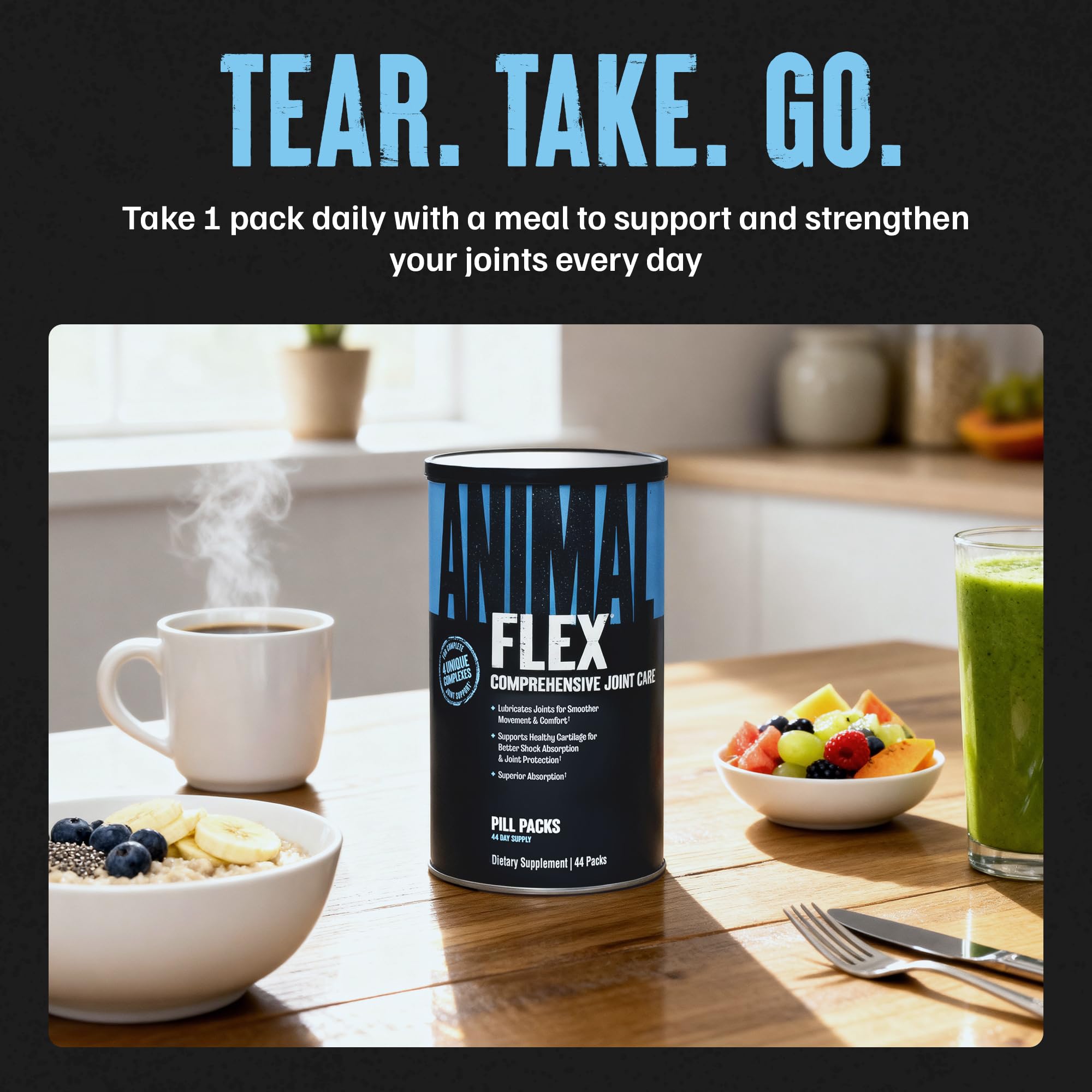 Animal Flex – Glucosamine Chondroitin Joint Support for Men & Women | Turmeric & Boswellia