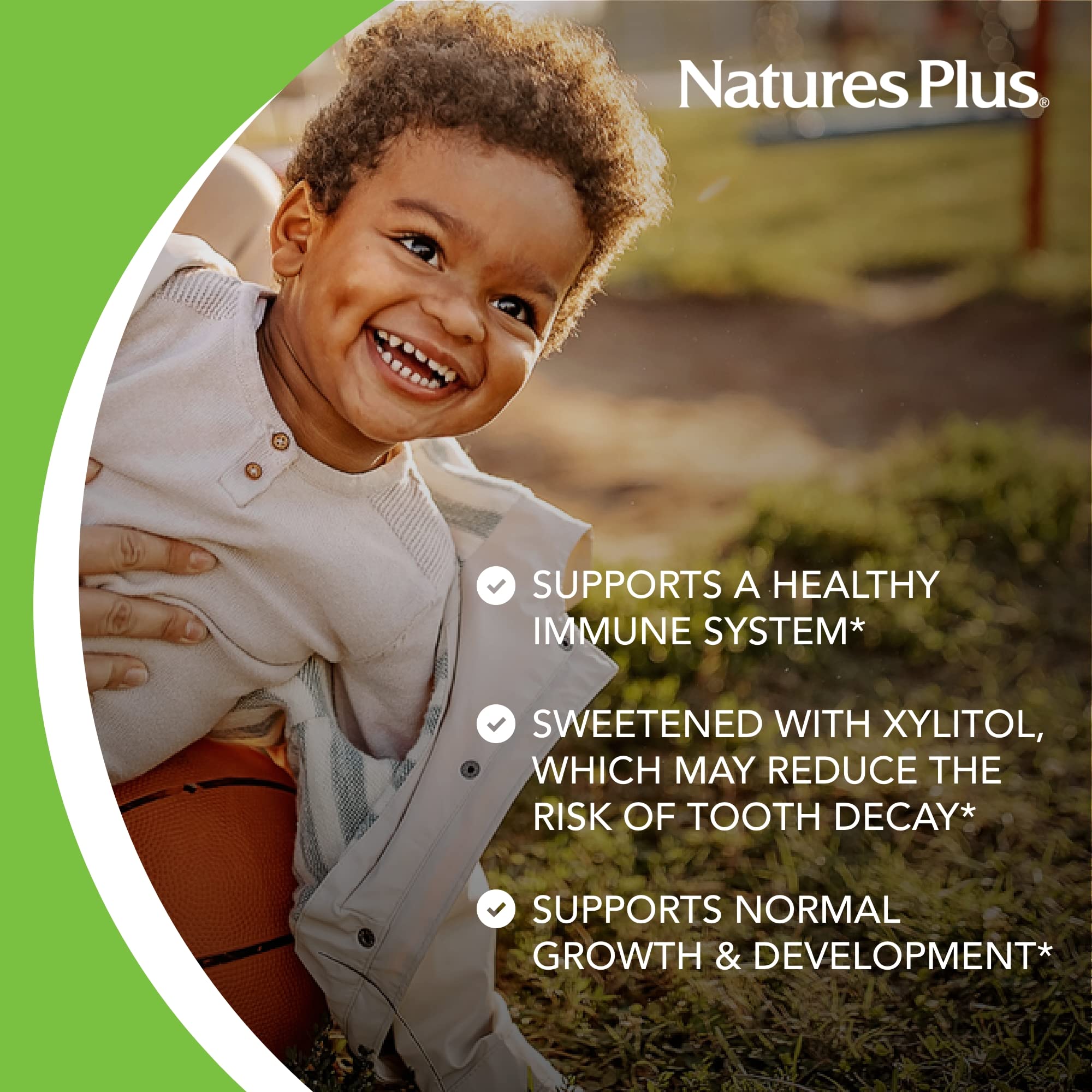 Natures Plus Animal Parade Gold Kids Multivitamin – Cherry Flavor, 60 Animal-Shaped Tablets (D3, K2) | Vegetarian & Gluten Free