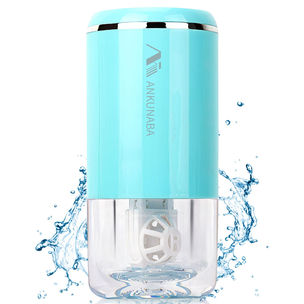 ANKUNABA Portable USB-Charged Contact Lens Cleaner – Automatic Vibration Cleaning Case (Blue)