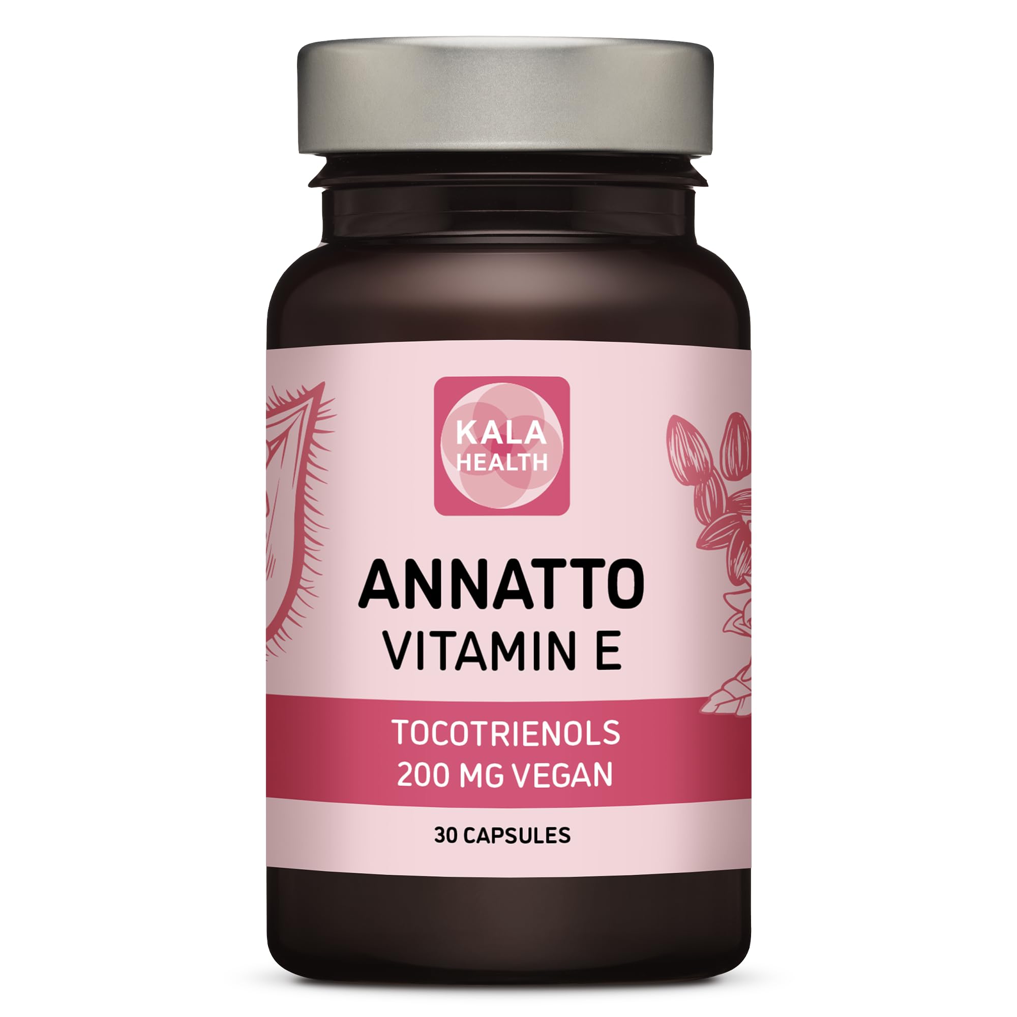 Annatto Tocotrienols Vegan Vitamin E - Tocopherol Free, 200mg, Non-GMO Antioxidant (30)