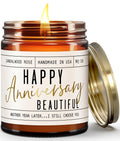 Anniversary Gifts for Women - Happy Anniversary Beautiful Candle | USA Made