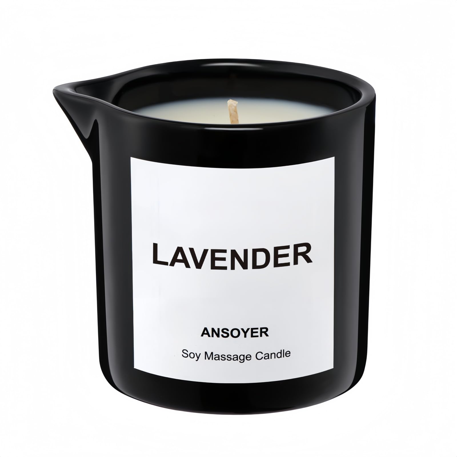 ANSOYER Massage Oil Candle – Ultra Hydrating Body Care with Soybean Oil, Lavender, 8.1oz