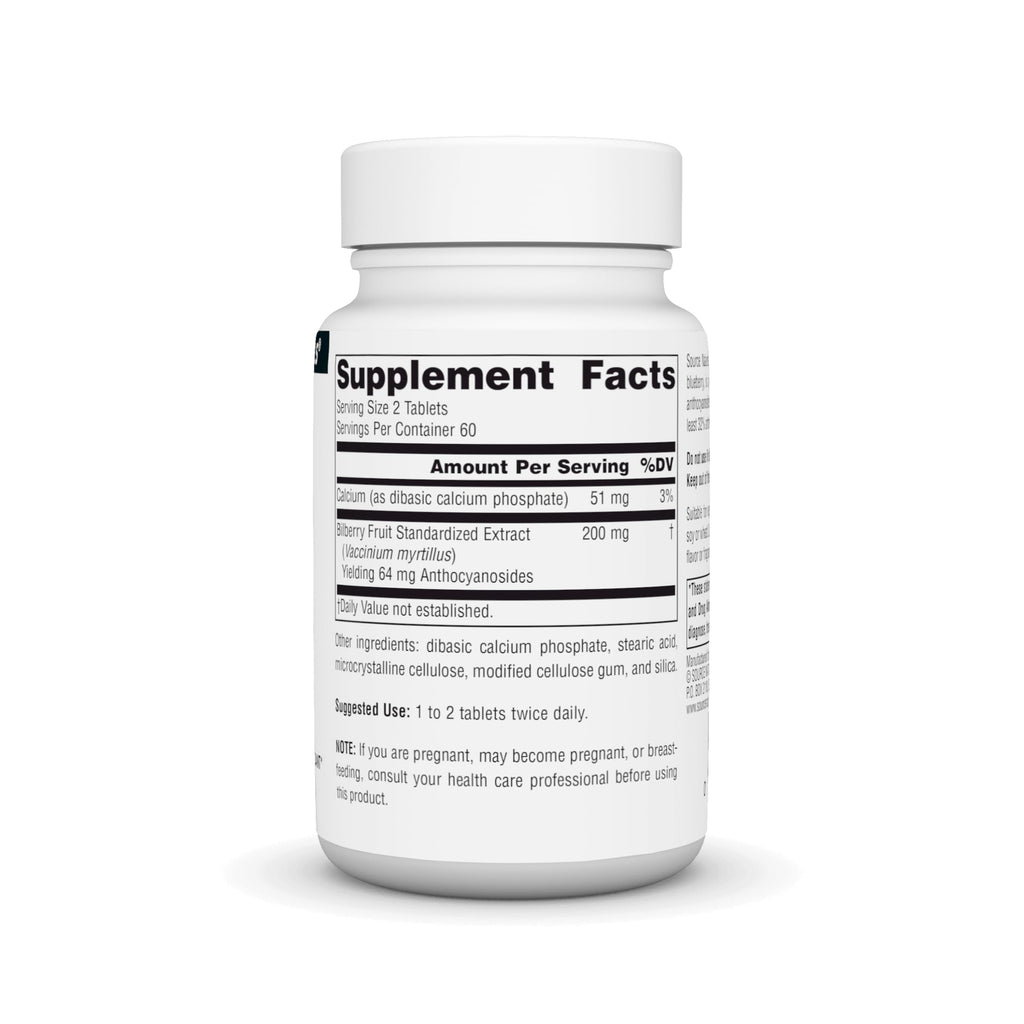 Source Naturals Bilberry Extract 100 mg | 120 Tablets | Anthocyanosides 32%