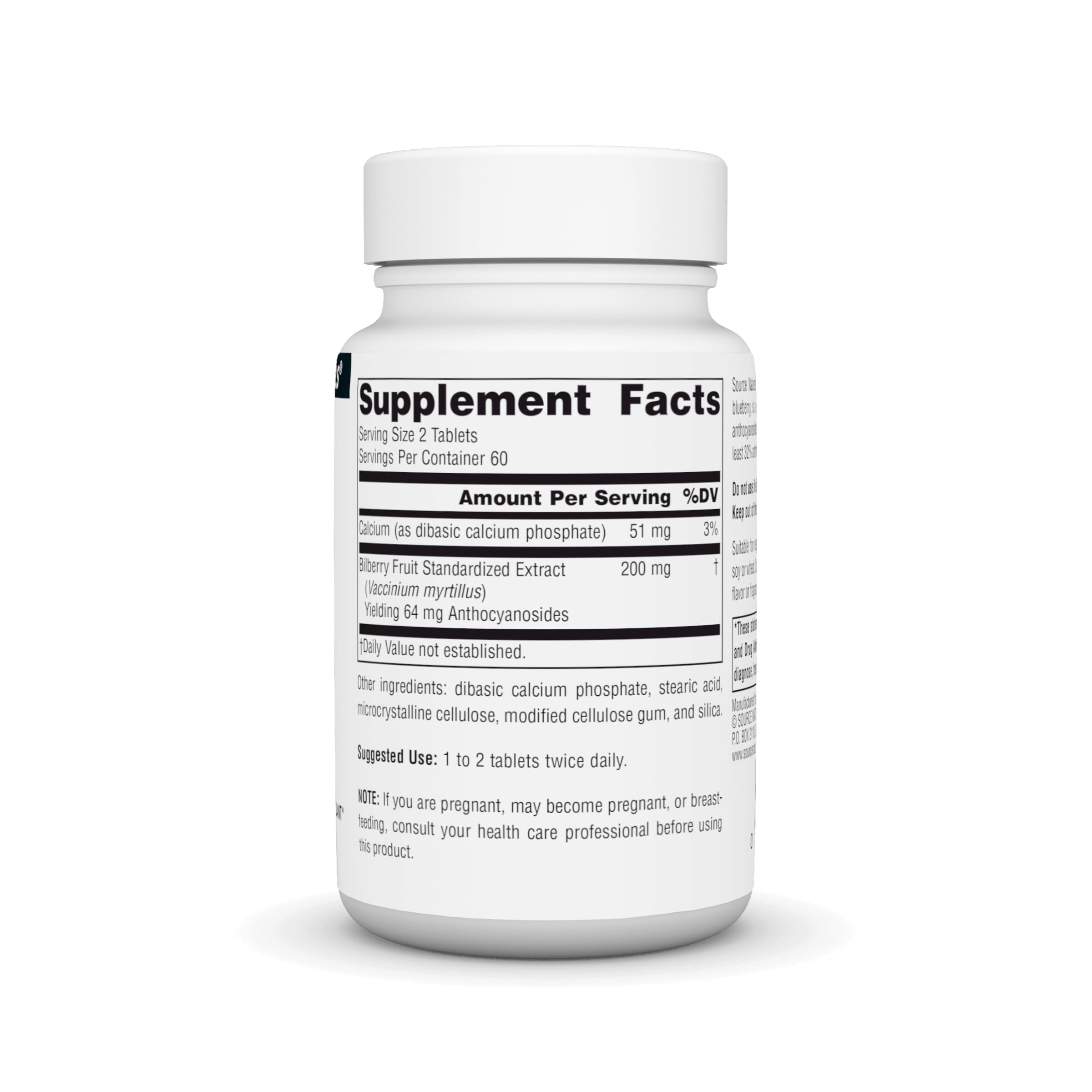Source Naturals Bilberry Extract 100 mg | 120 Tablets | Anthocyanosides 32%