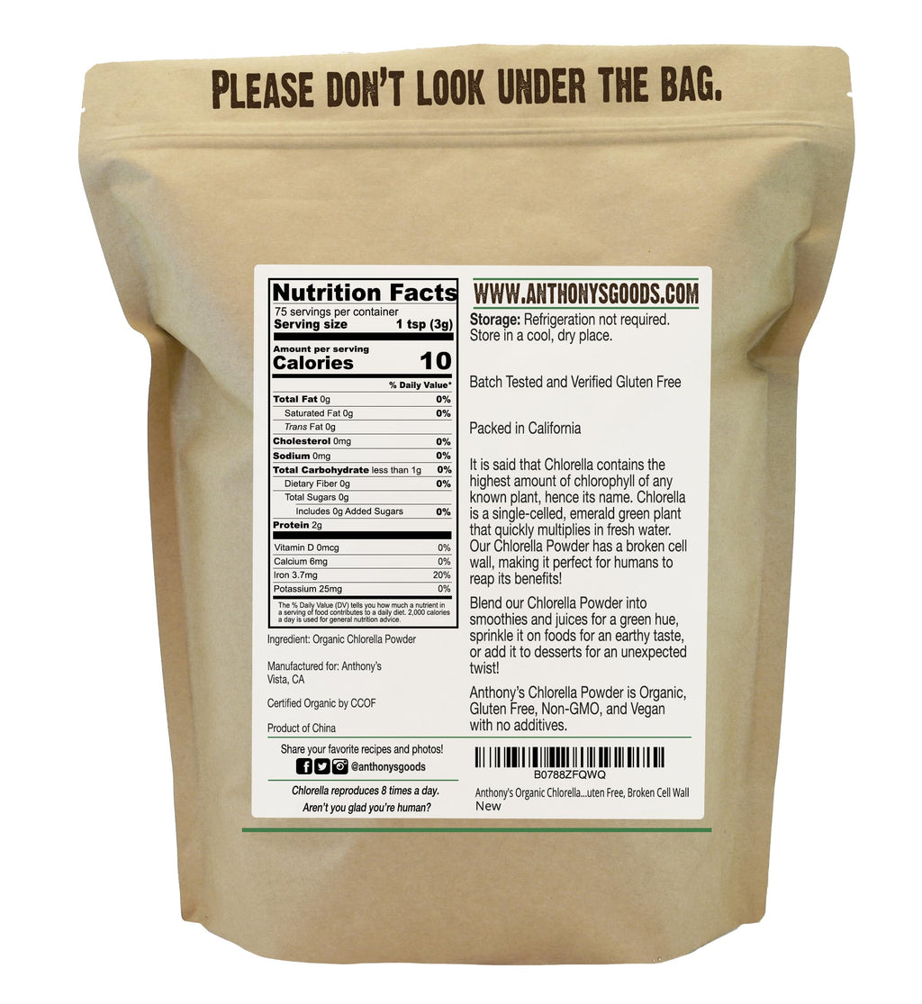 Anthony's Organic Chlorella Powder, 8 oz – USDA Organic, Non-GMO, Gluten Free, Broken Cell Wall