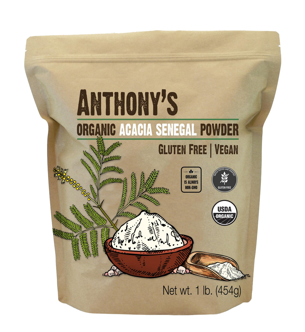 Anthony's Organic Acacia Senegal Powder 1 lb – Gluten Free, Non-GMO, Prebiotic