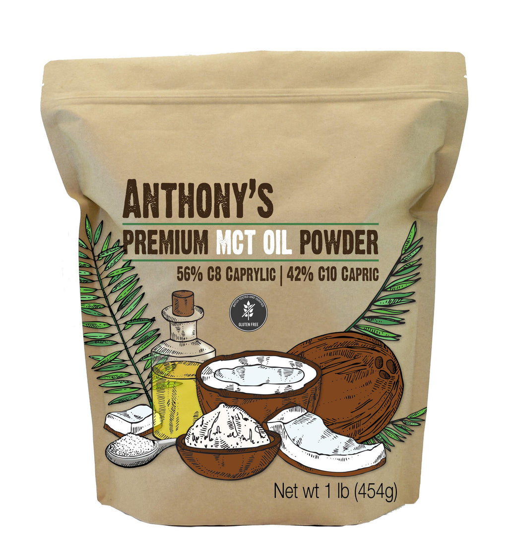 Anthony's Premium MCT Oil Powder 56% C8 / 42% C10 – 1 lb | Gluten Free & Keto
