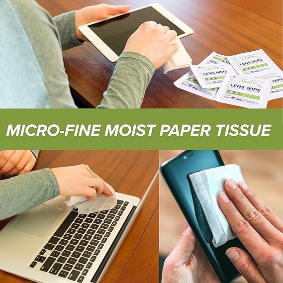 Glasses Cleaner Wipes – 200 Individually Wrapped, Pre-Moistened Lenses Wipes for Eyeglasses, Cameras, Binoculars & Screens
