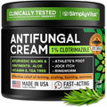 Antifungal Cream for Athlete's Foot, Ringworm & Jock Itch - Clotrimazole 1% Made in USA - Extra Strength Ring Worm, Jock Itch Cream, Anti Fungal Athletes Foot Treatment for Humans Skin Fungus - 2 oz