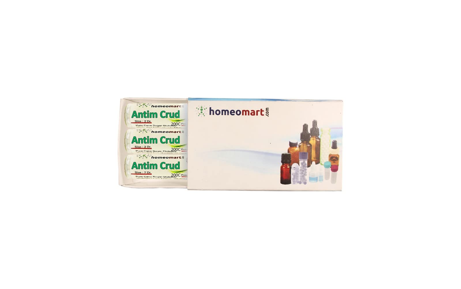 Antimonium Crudum Homeopathy Pellets 200C Potency – Pack of 3 | HomeoMart