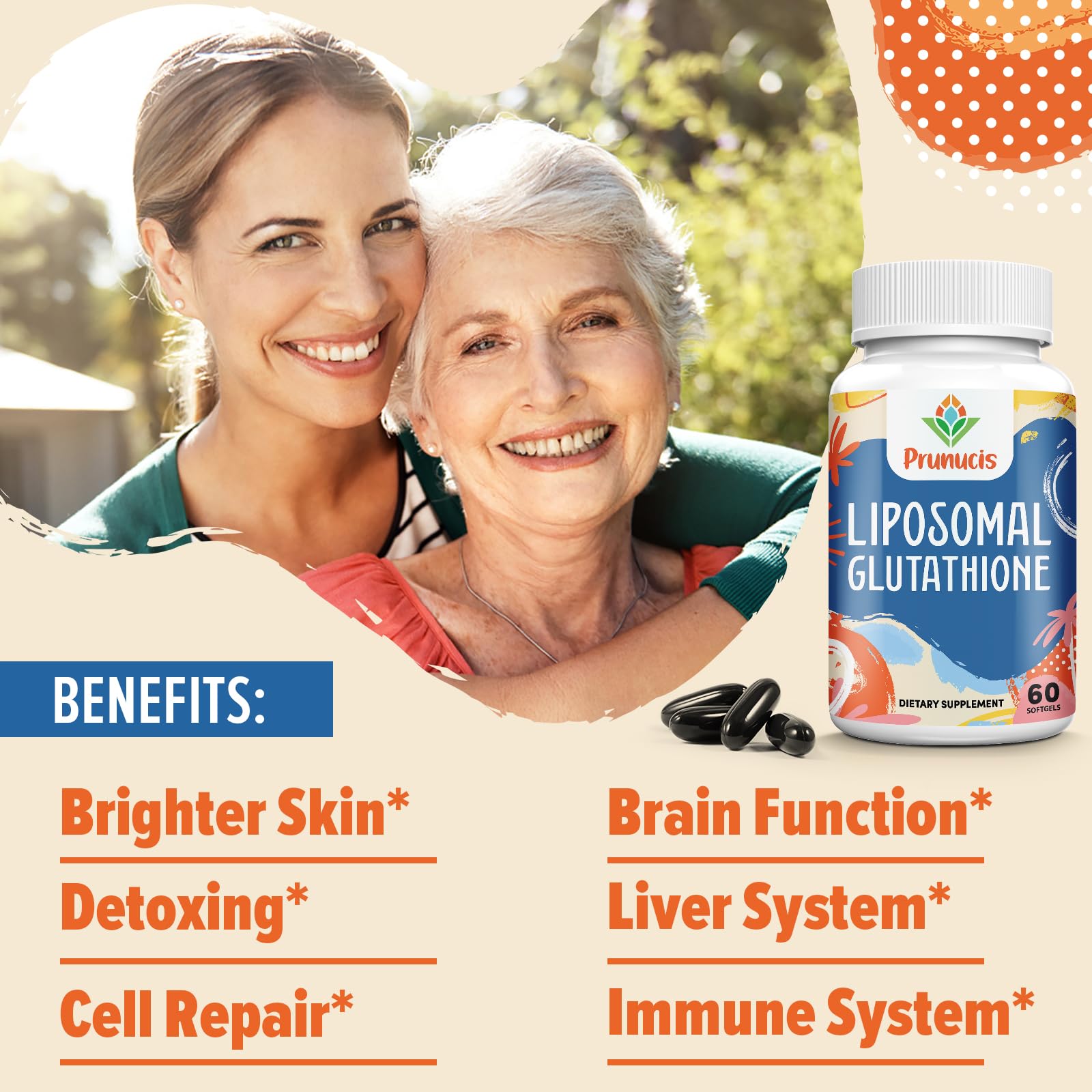 2400mg Liposomal Glutathione with Vitamin C, Milk Thistle & Alpha-Lipoic Acid | 60 Softgels