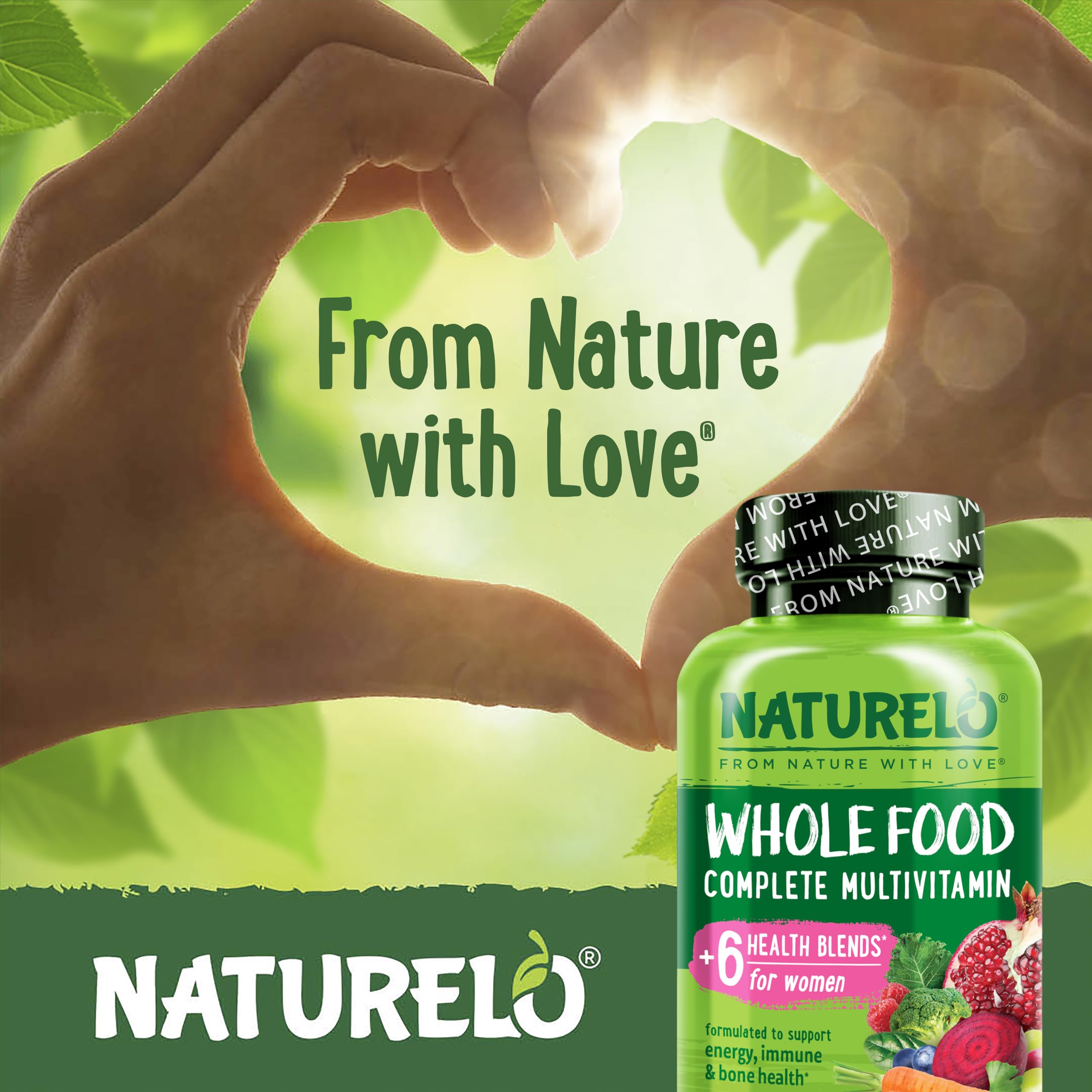 Naturelo Whole Food Multivitamin for Women – Vegan, Non-GMO, with Organic Extracts | 240 Vegan Capsules